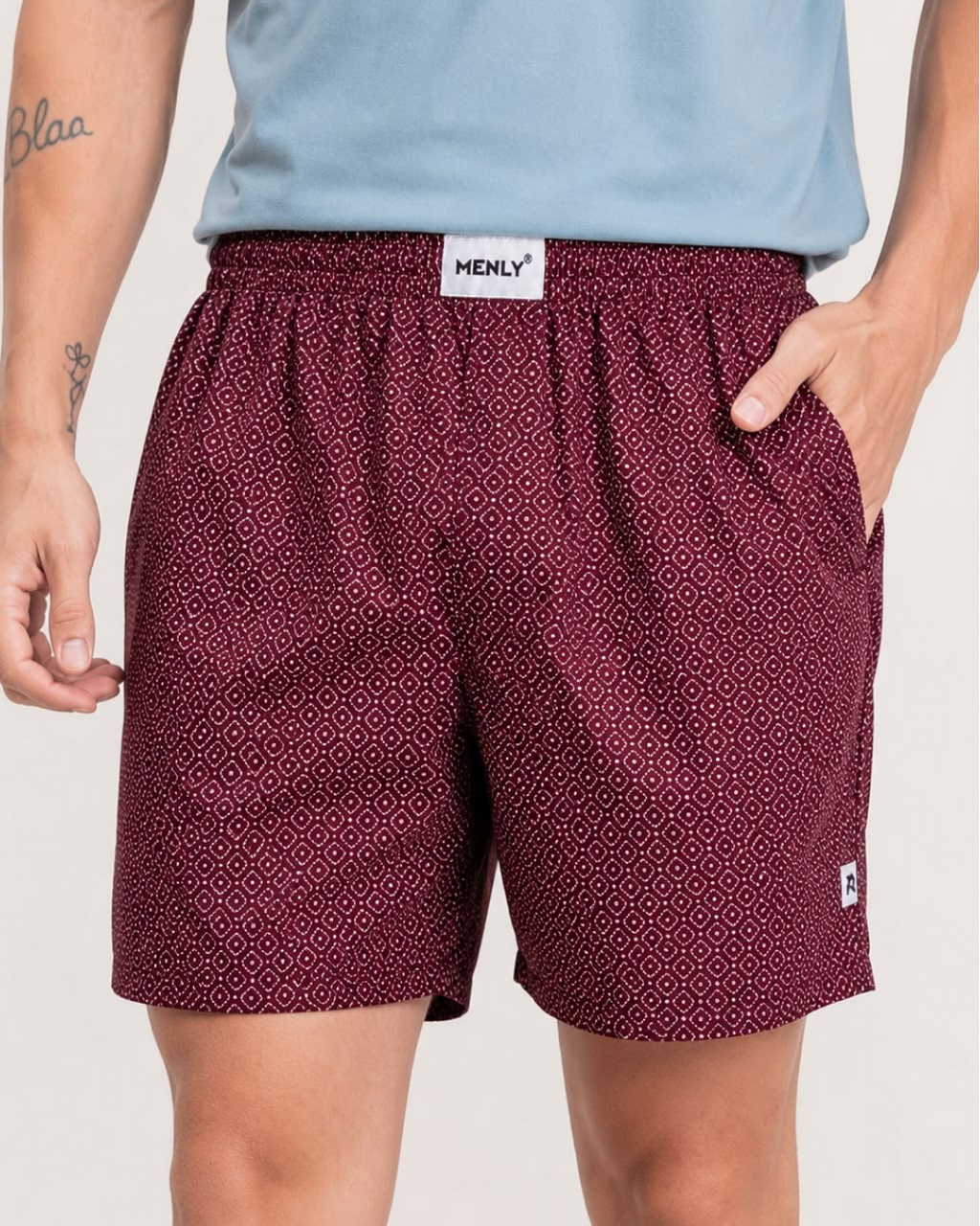 Maroon Micro Print Boxer