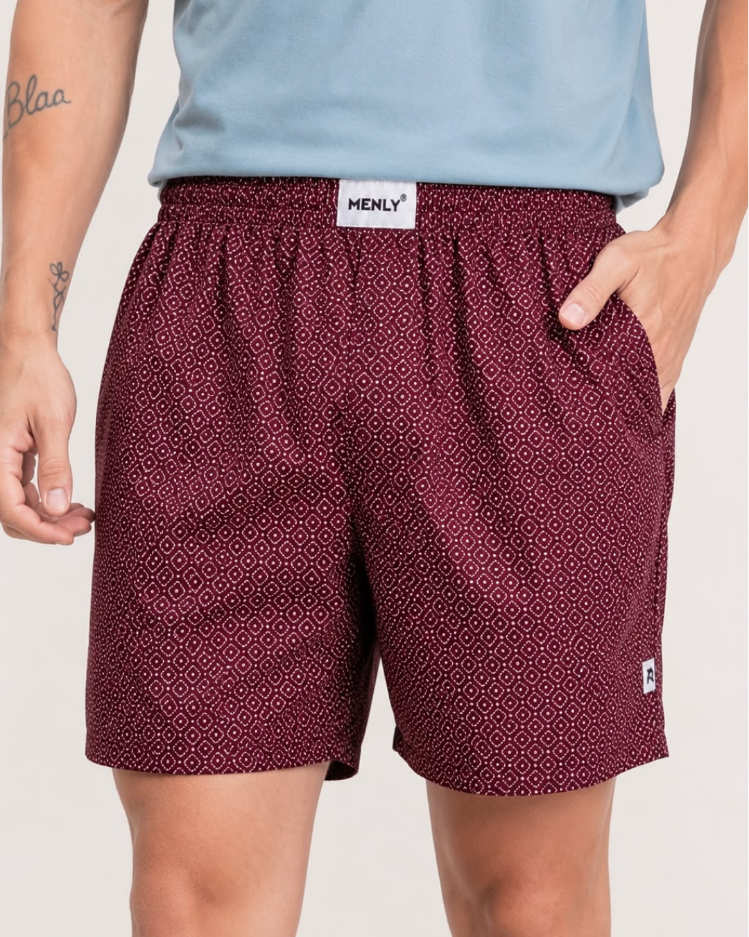 Maroon Micro Print Boxer