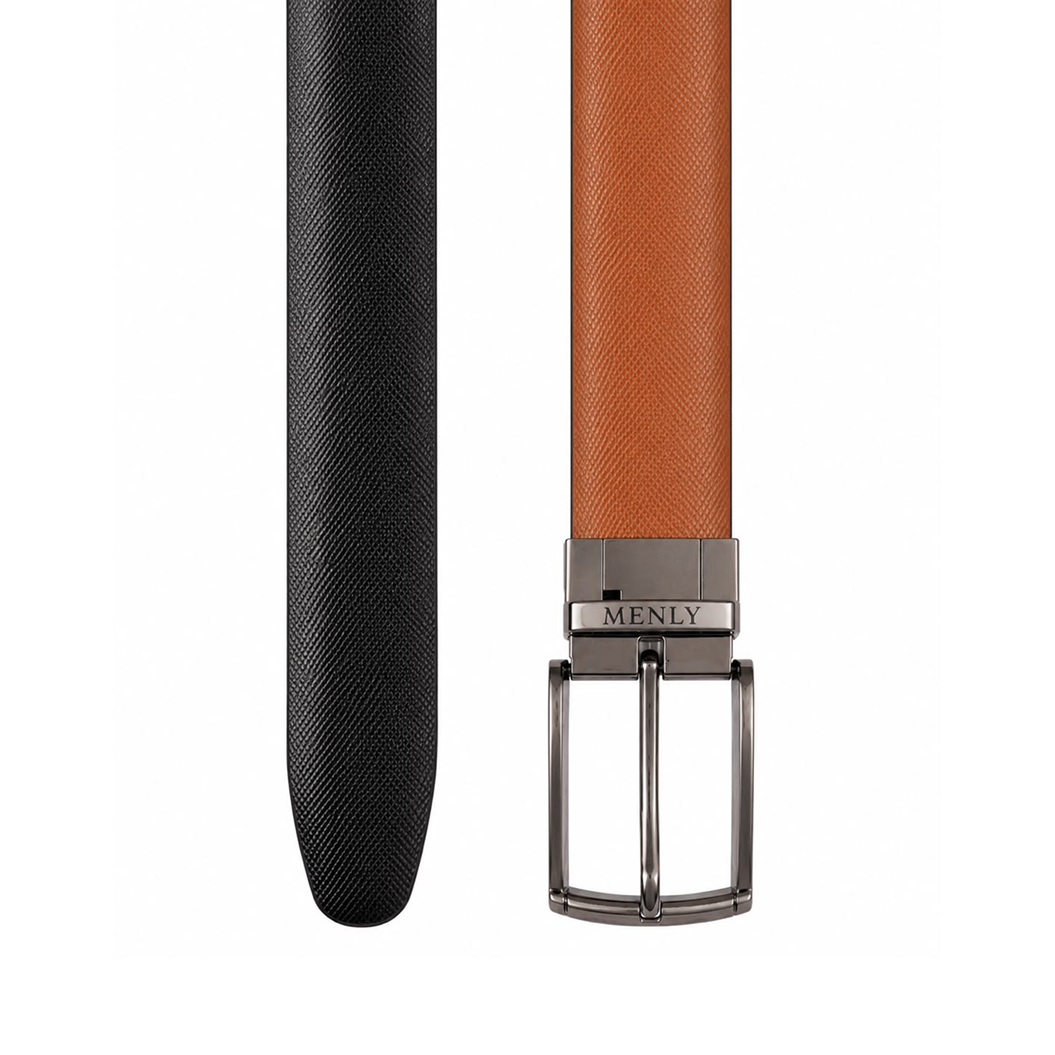 Menly Black & Tan Reversible Belt