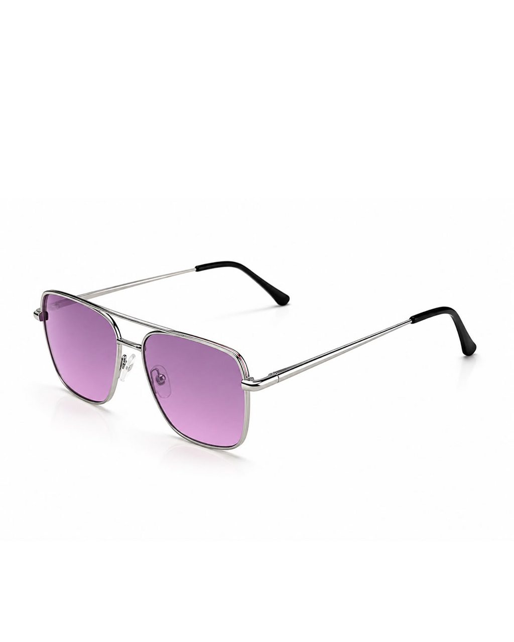 Silver Aviator Cooler with Purple Tint Lens