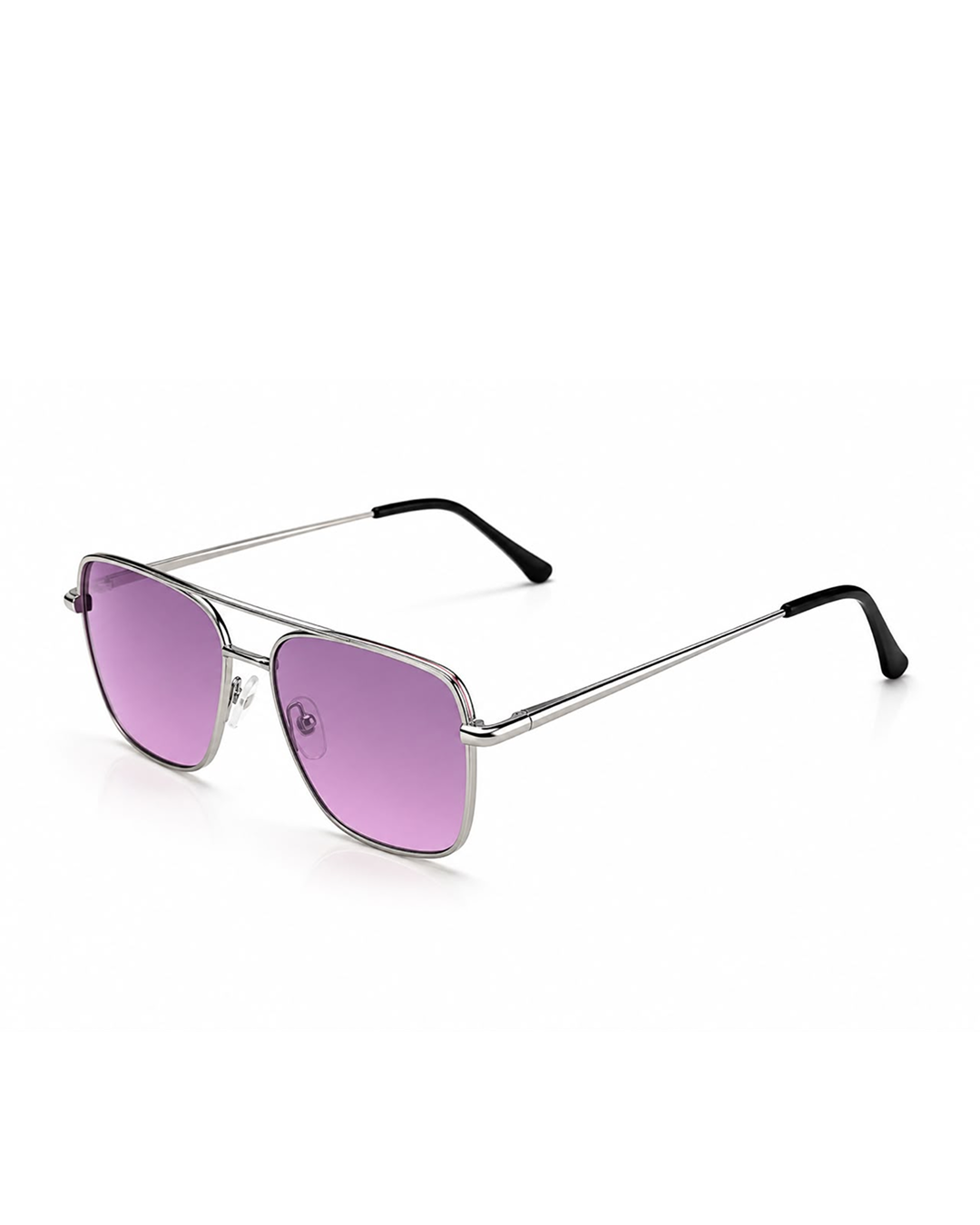 Silver Aviator Cooler with Purple Tint Lens