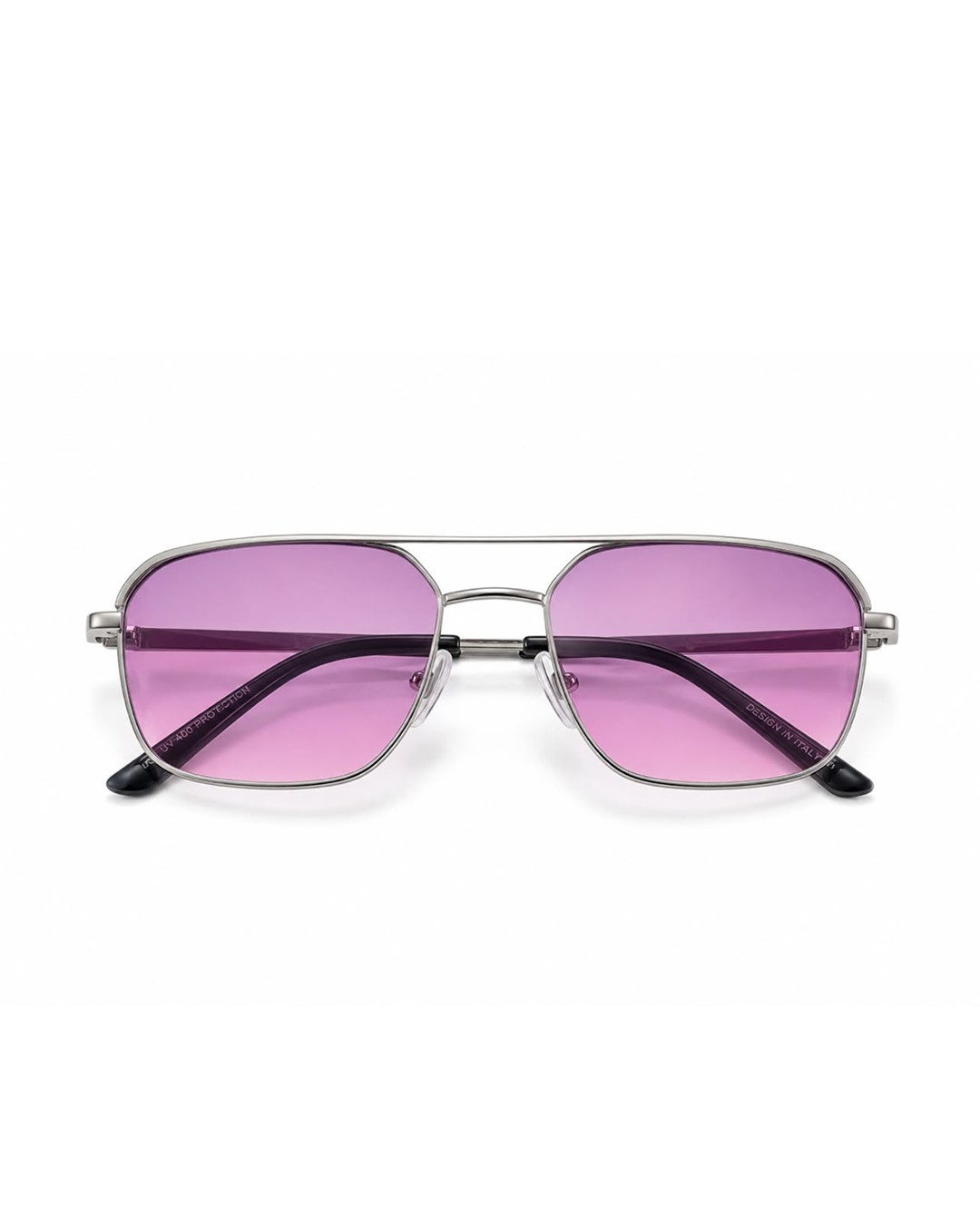 Silver Aviator Cooler with Purple Tint Lens