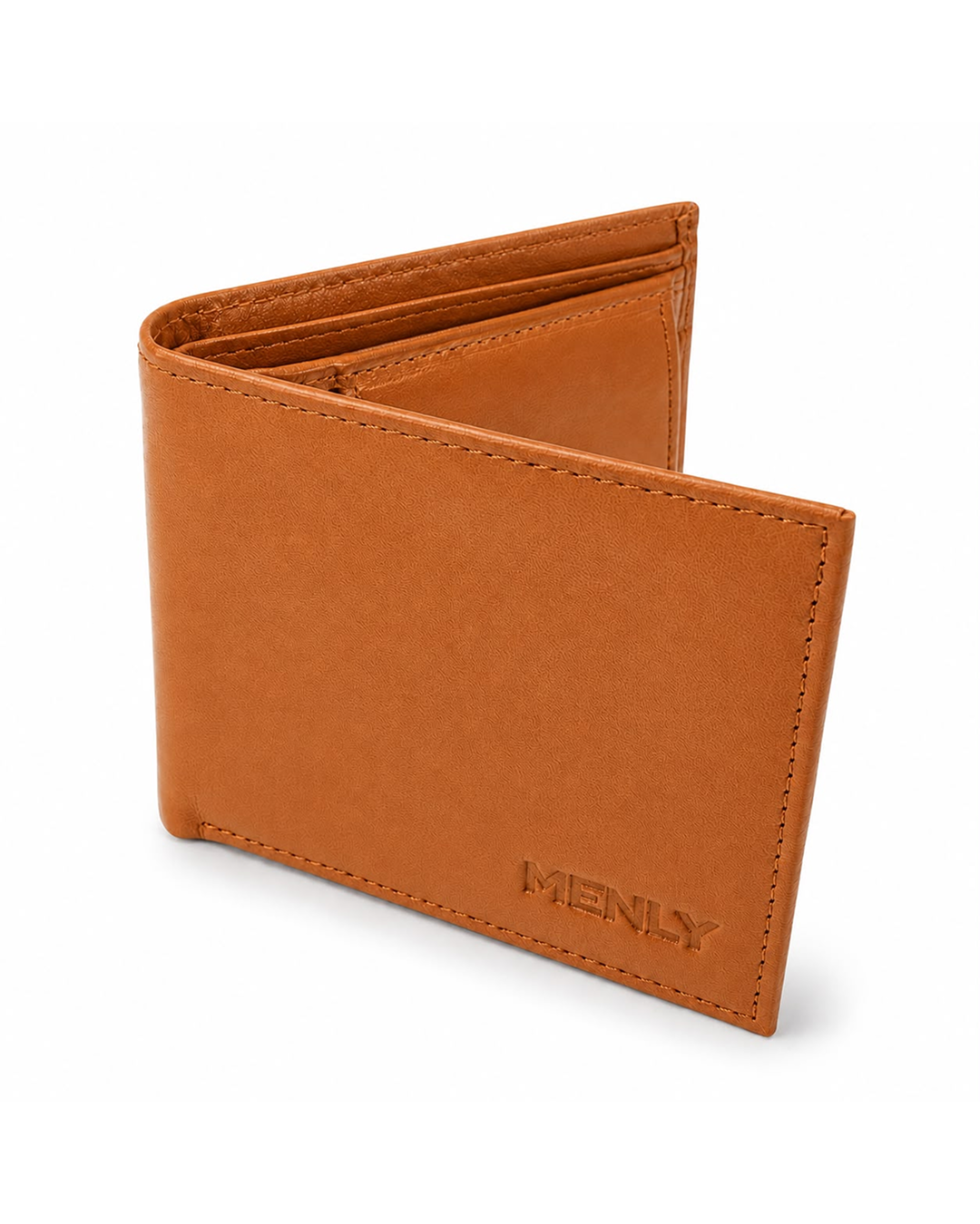 Tan Bifold Wallet with Coin Pocket