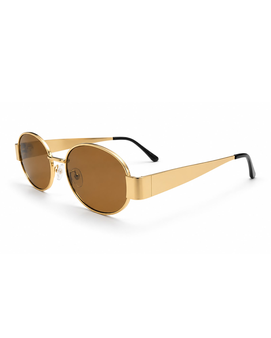 Gold Round Frame Cooler with Amber Lens