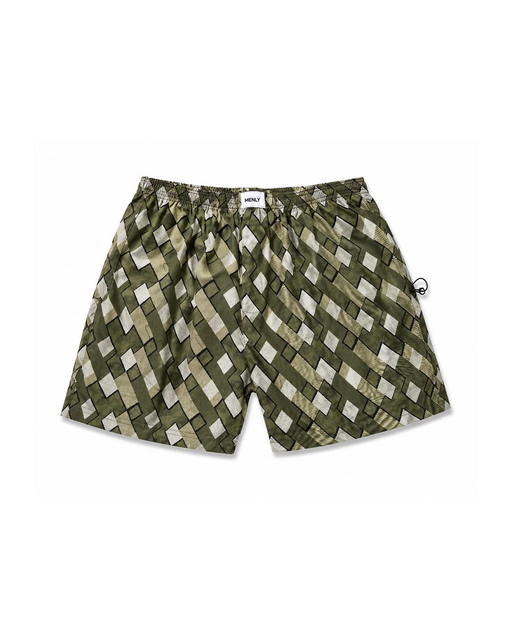 Olive Geometric Print Boxer