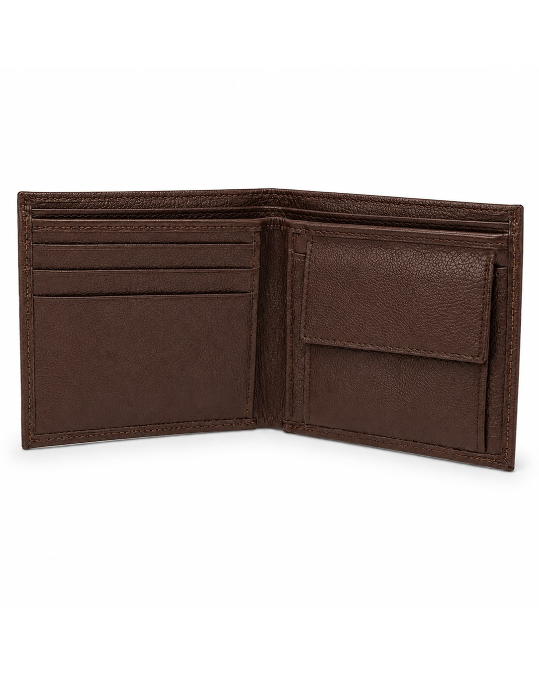 Dark Brown Bifold Wallet with Coin Pocket