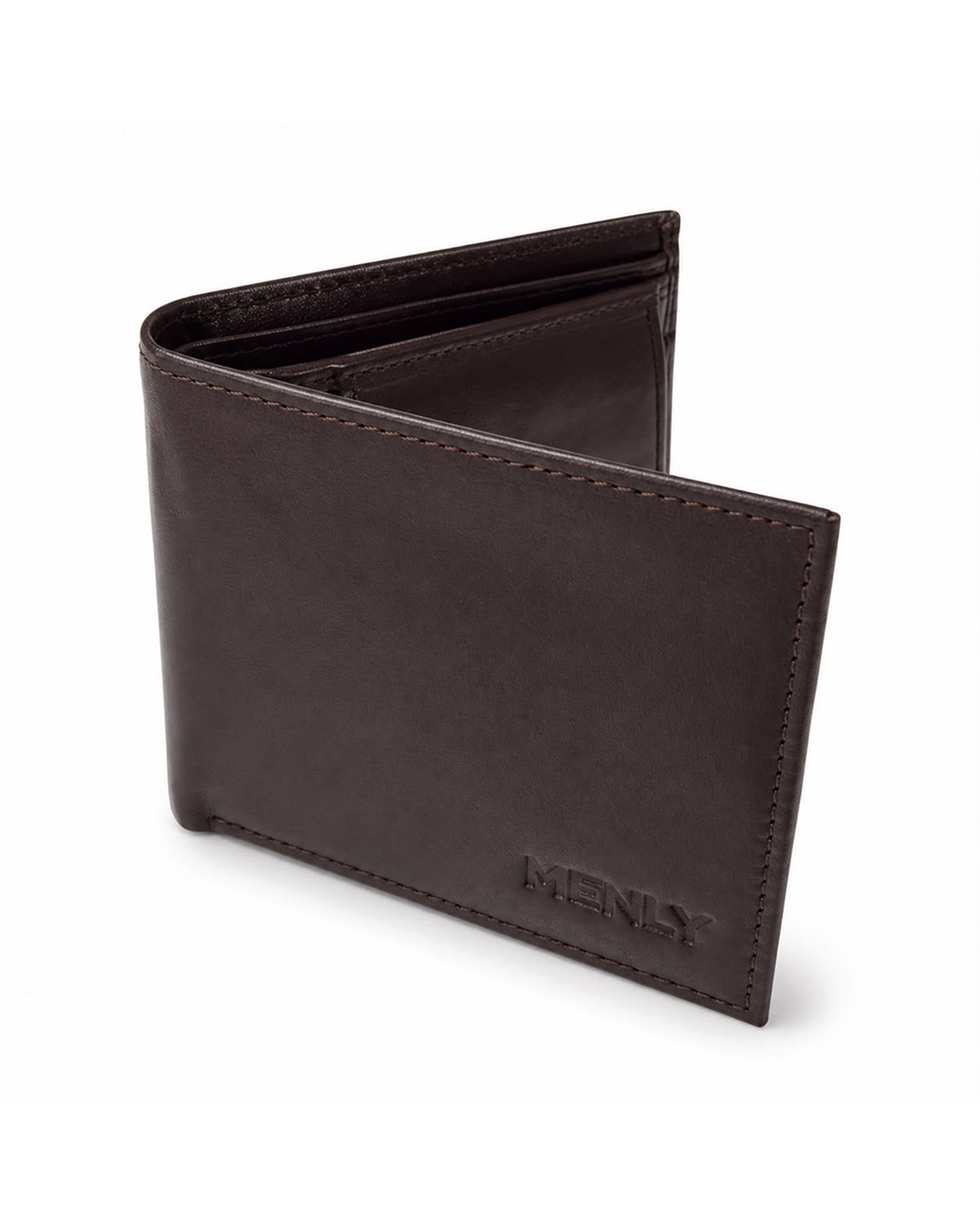 Dark Brown Bifold Wallet with Coin Pocket