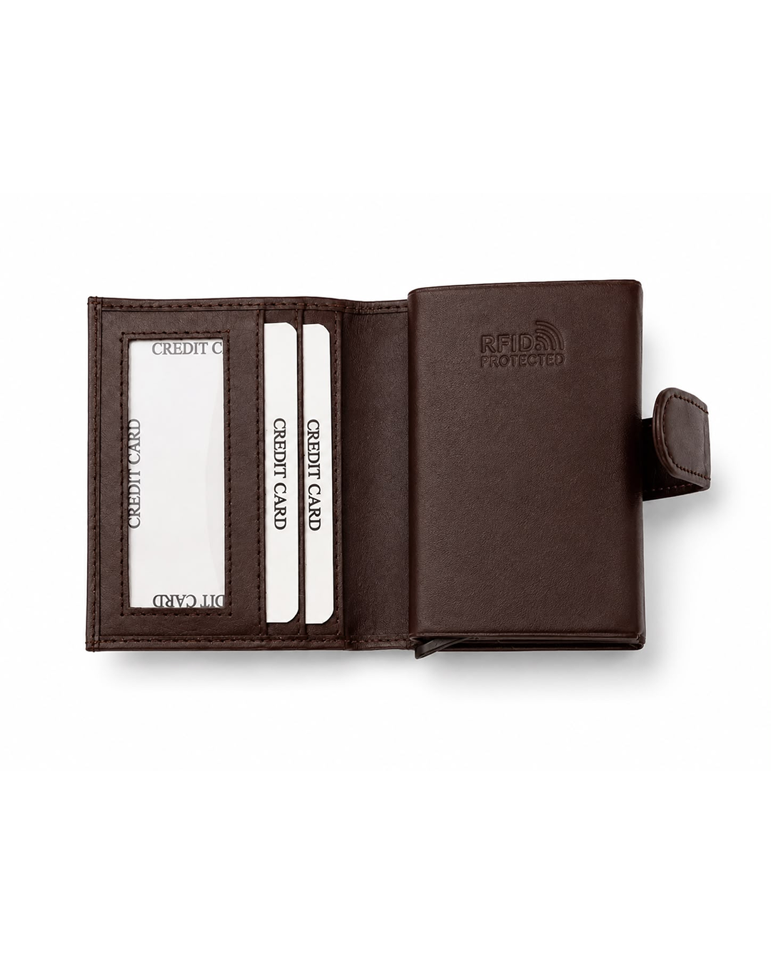 Menly Dark Brown Pop-Up Wallet