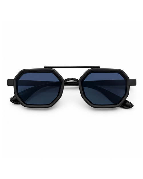 Black Hexa Frame Cooler with Smoke Blue Lens