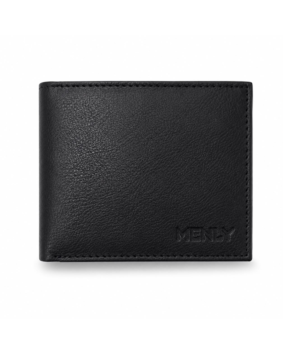 Black Bifold Wallet with Coin Pocket