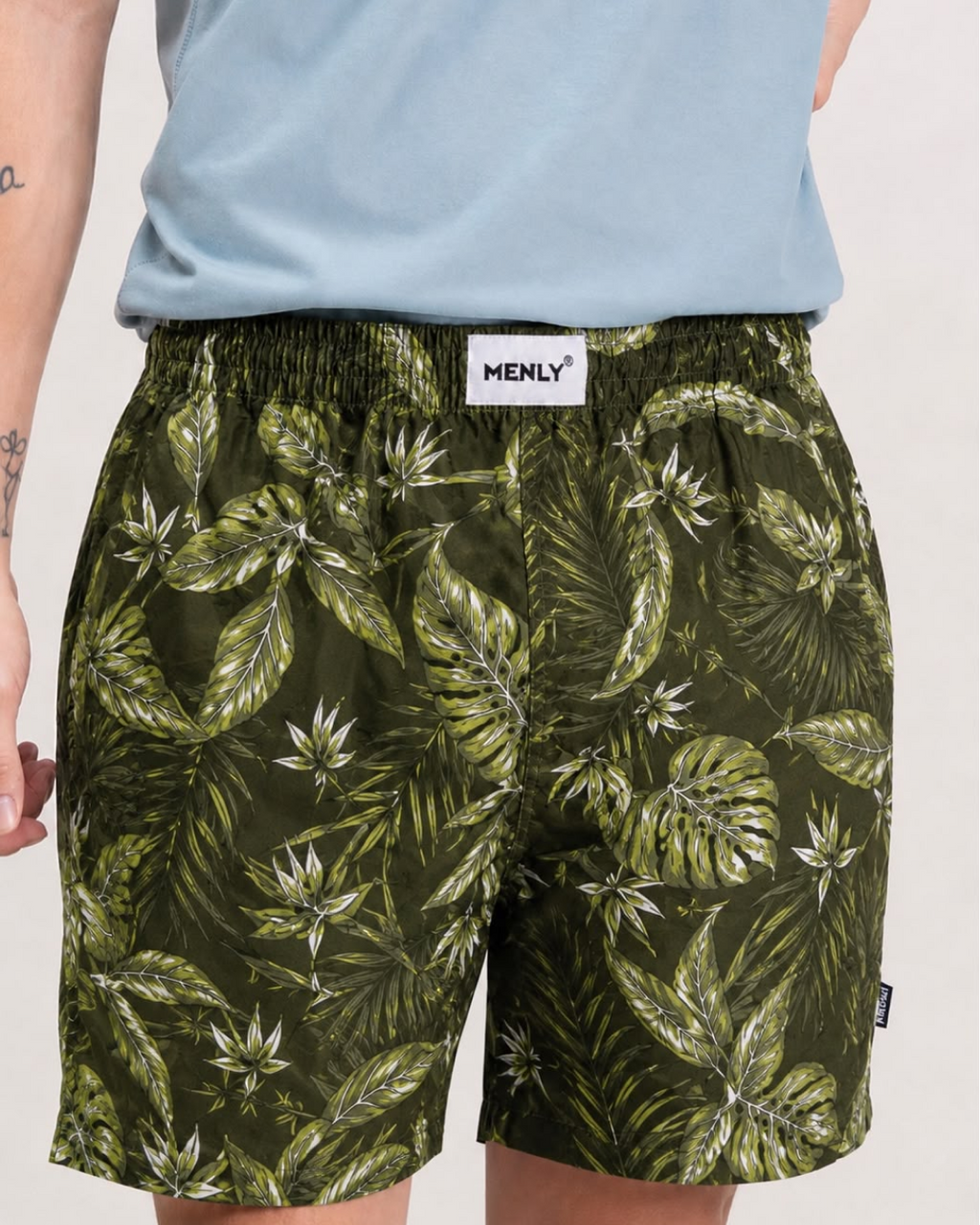 Olive Leaf Print Boxer