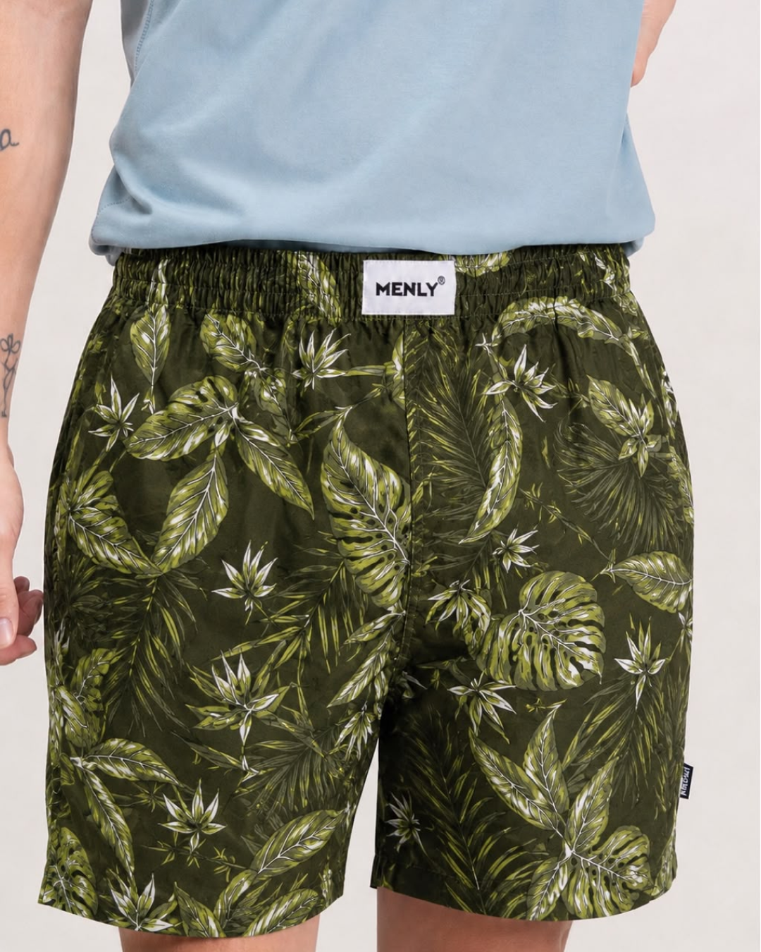 Olive Leaf Print Boxer