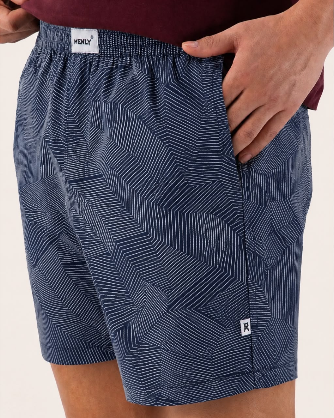 Navy Abstract Line Boxer