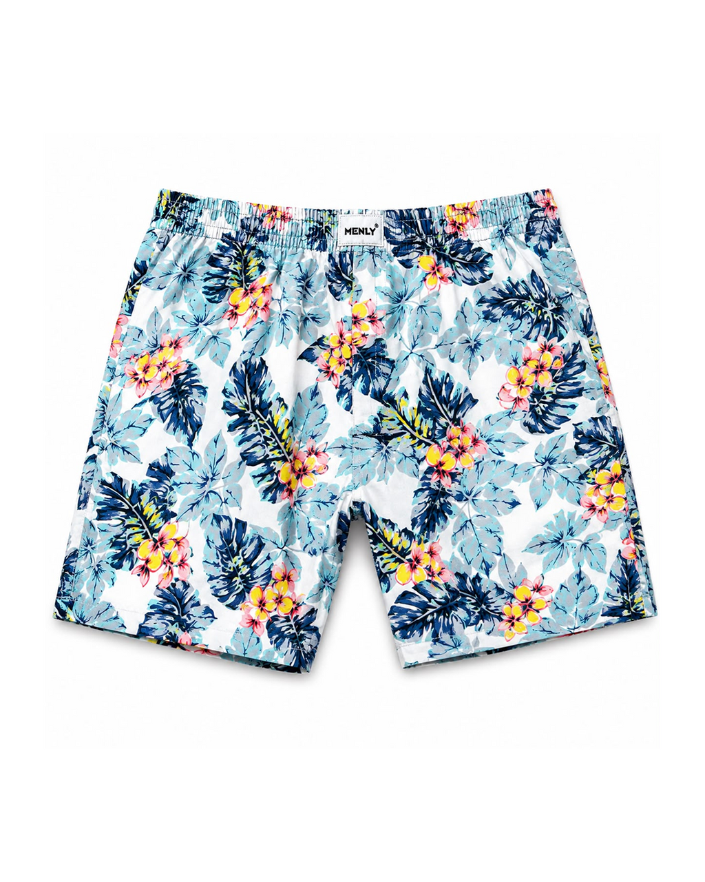 White Floral Print Boxer