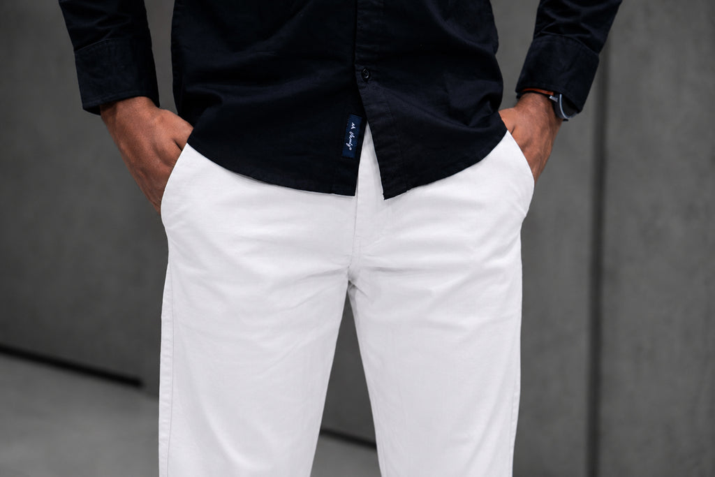 White Linen Pants - Menly Clothing