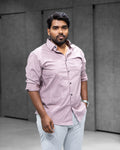 Dusty Rose Textured Full Sleeve Shirt - Menly Clothing