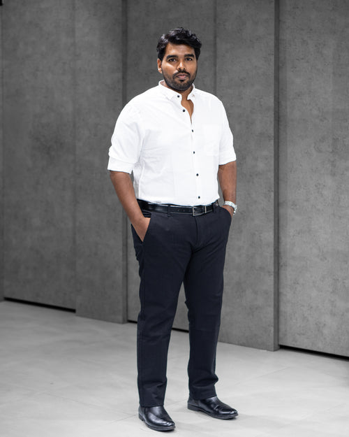 Classic White Blended Satin Full Sleeve Shirt - Menly Clothing