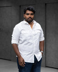 Classic White Double Pocket Cotton Shirt - Menly Clothing