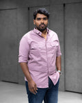 Dusty Pink Double Pocket Cotton Shirt - Menly Clothing