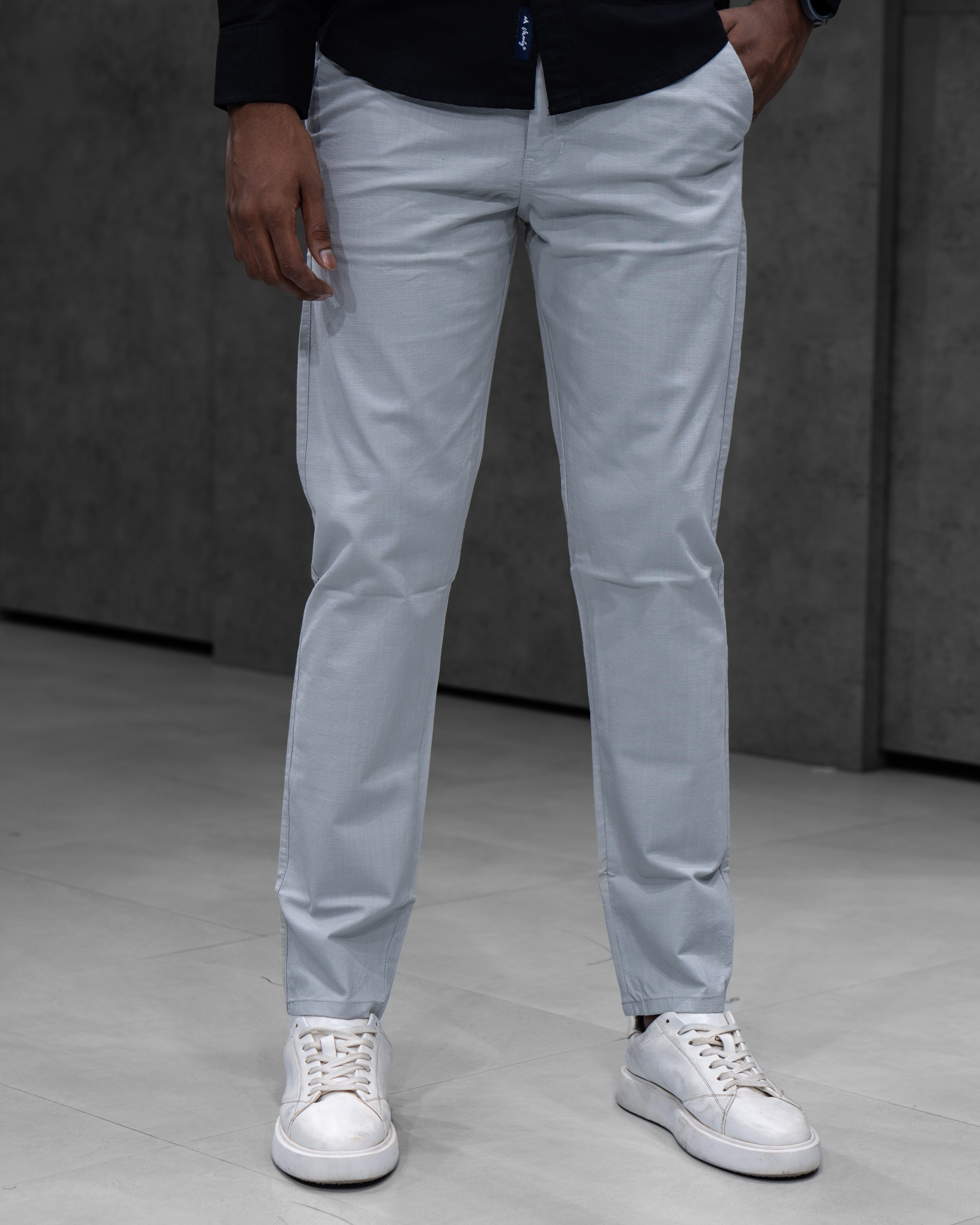 Ice Grey Linen Pants