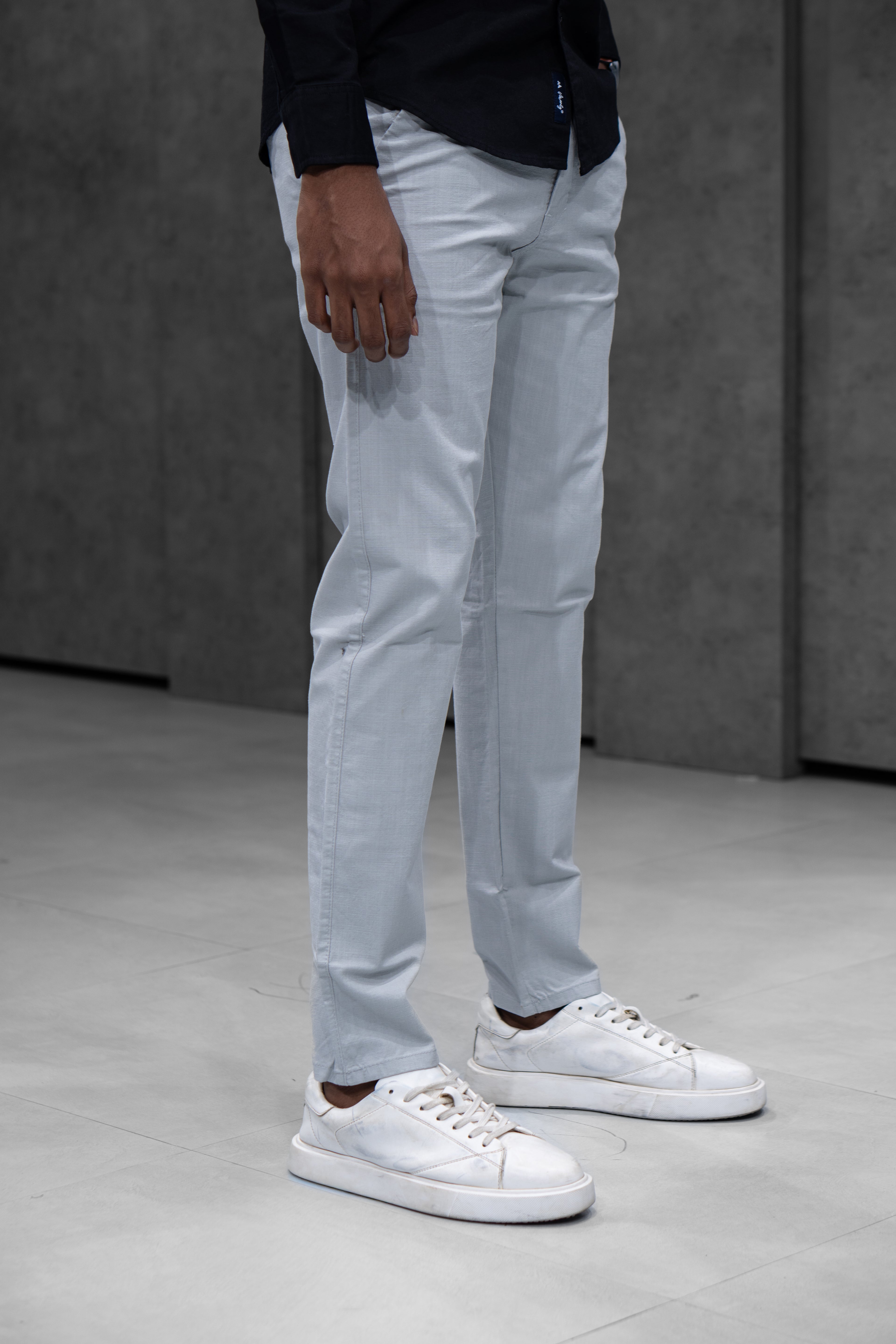 Ice Grey Linen Pants