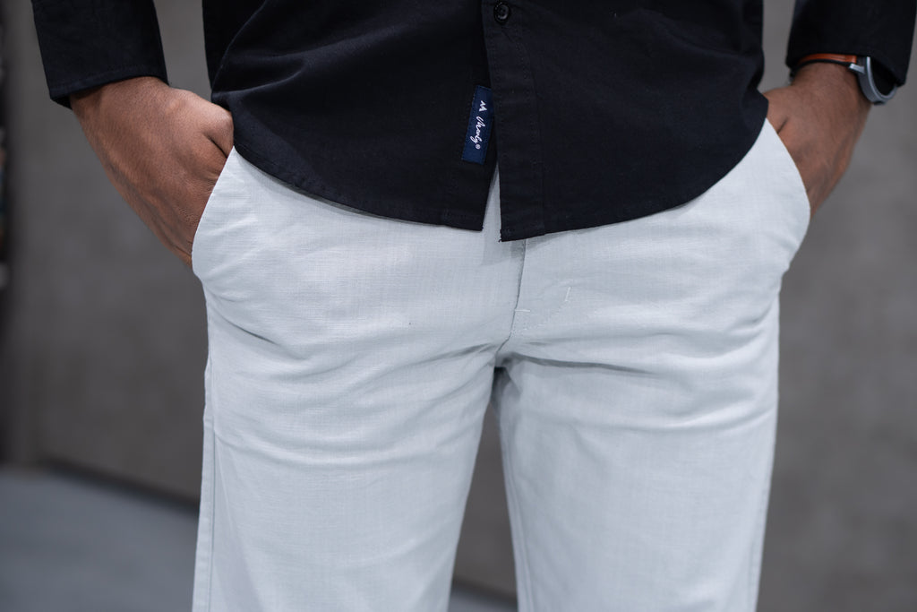 Ice Grey Linen Pants