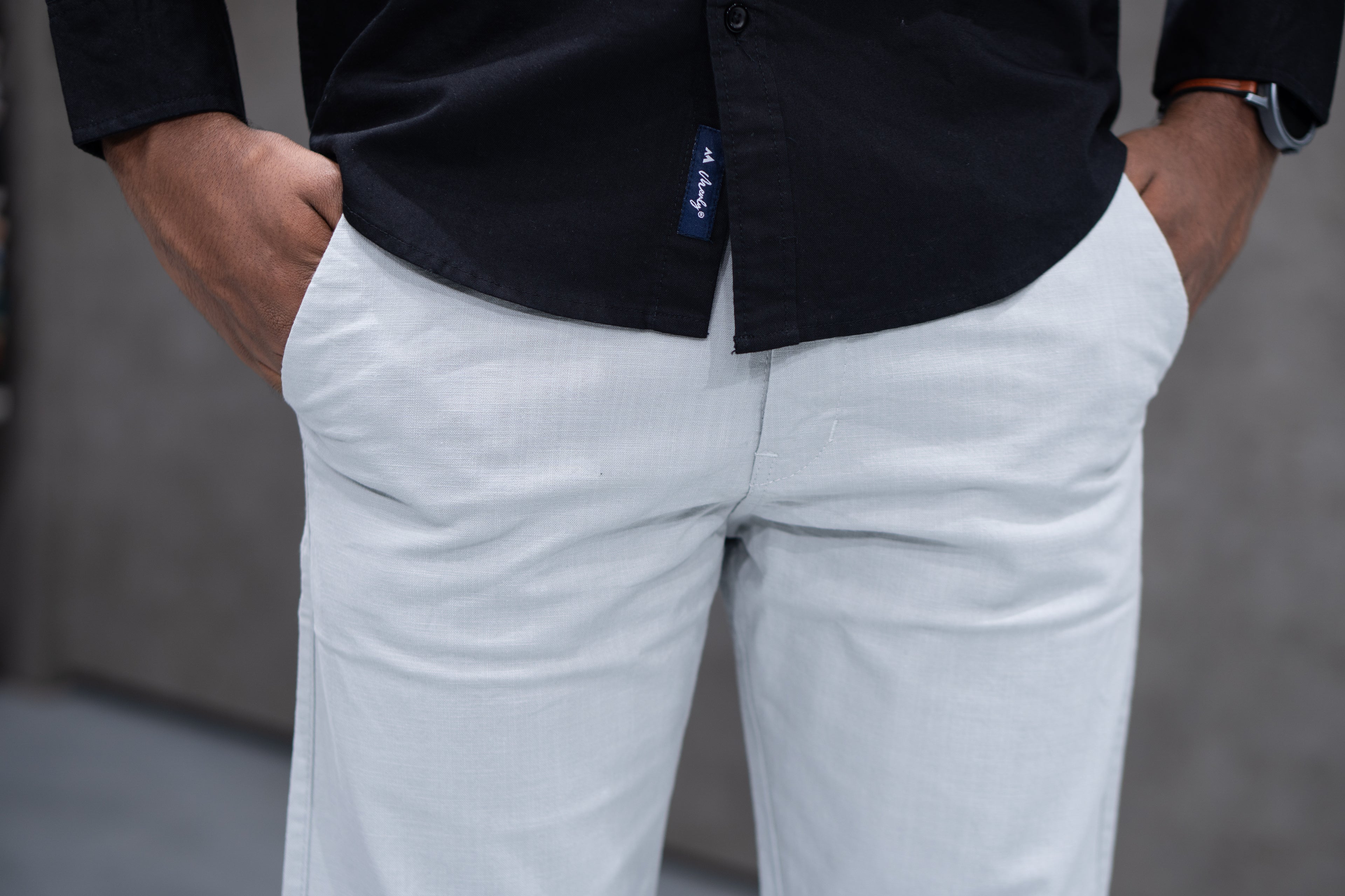Ice Grey Linen Pants