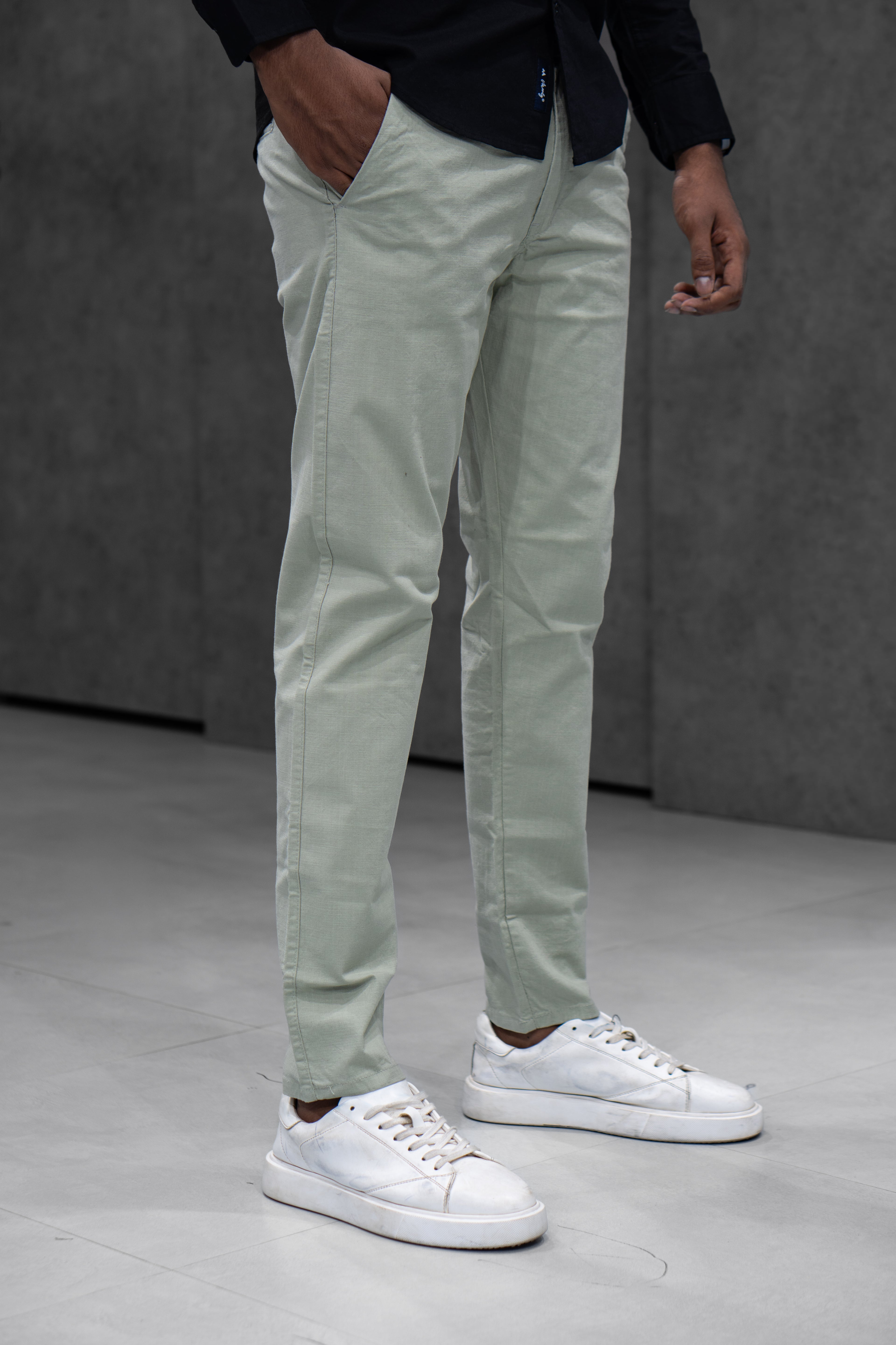 Pista Green Linen Pants