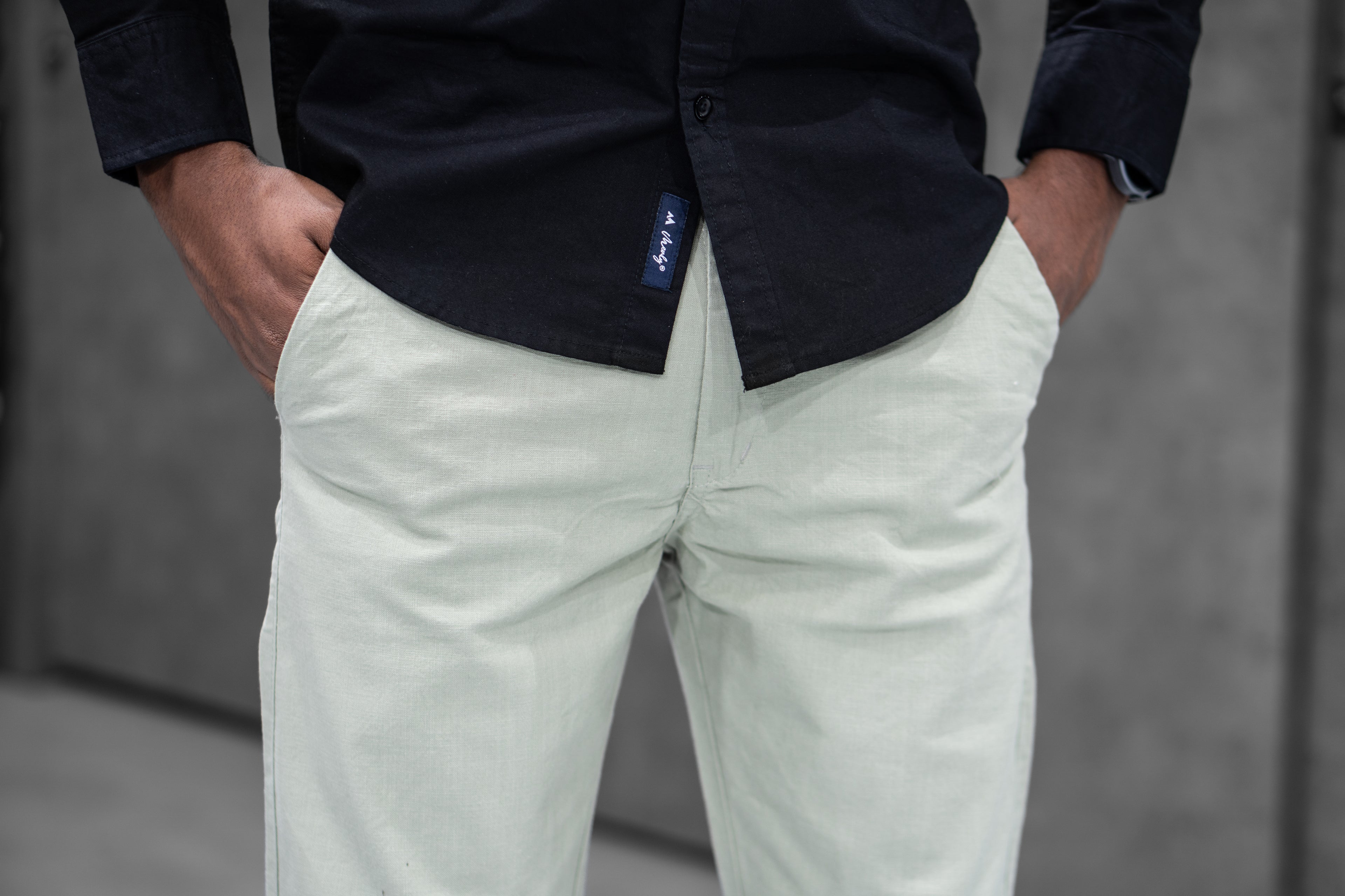 Pista Green Linen Pants
