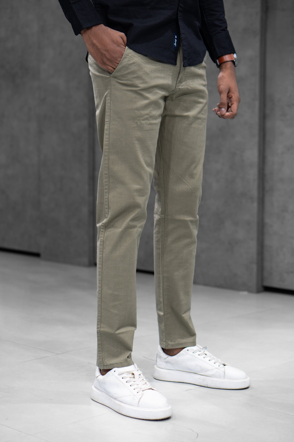 Olive Green Linen Pants