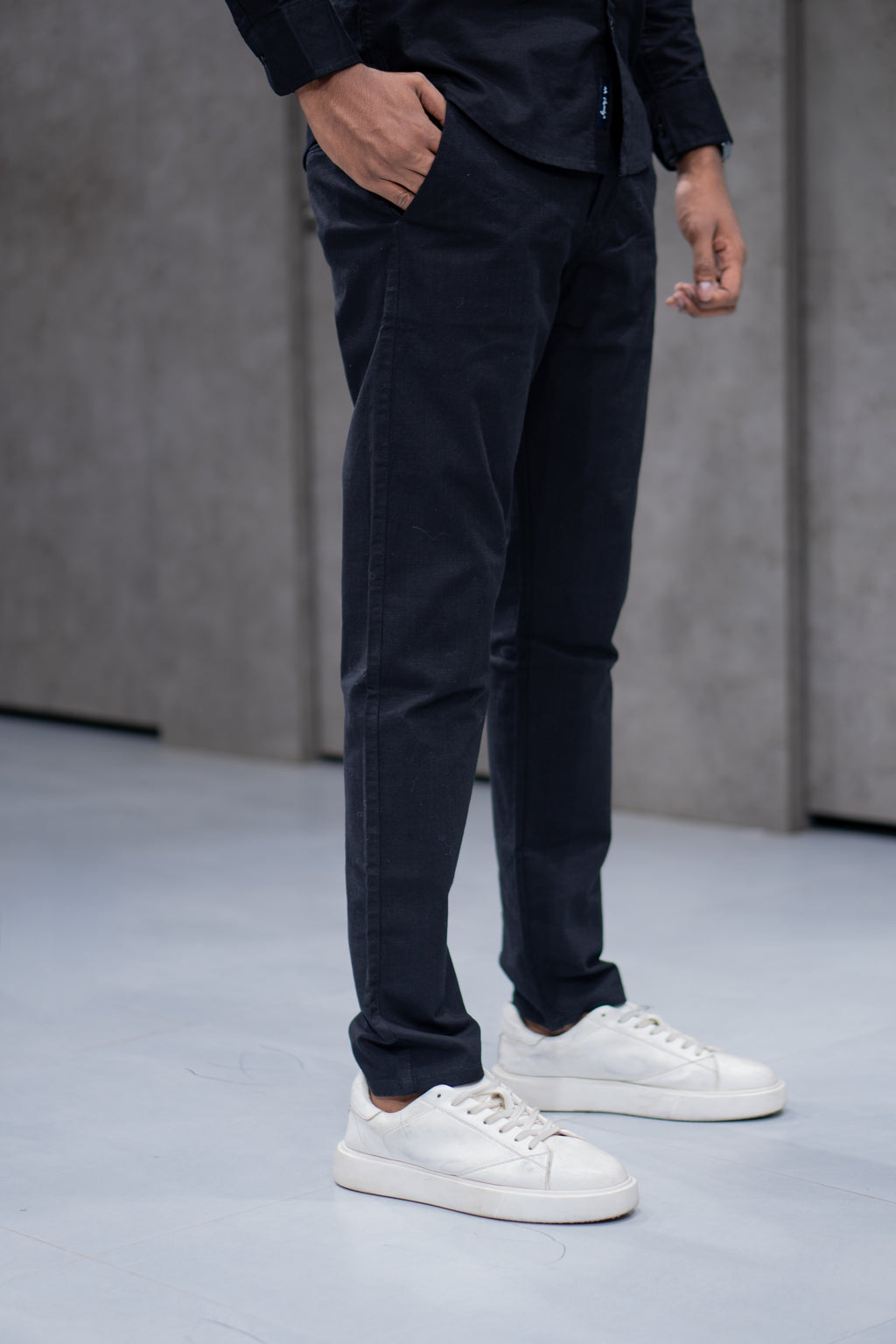 Forest Green Linen Blended Shirt & Classic Black Linen Pant COMBO - Menly Clothing