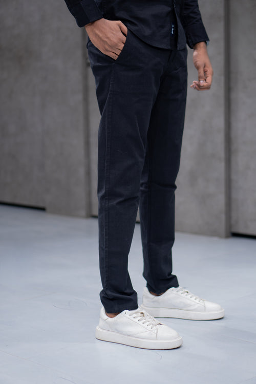 Forest Green Linen Blended Shirt & Classic Black Linen Pant COMBO - Menly Clothing