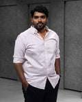 Menly Blush Pink Cotton Linen Shirt