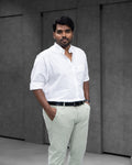 Menly White Cotton Linen Shirt - Menly Clothing