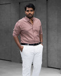 Menly Cocoa Brown Cotton Linen Shirt - Menly Clothing