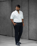 Menly Ice Mint Cotton Linen Shirt & Classic Black Linen Pants Combo
