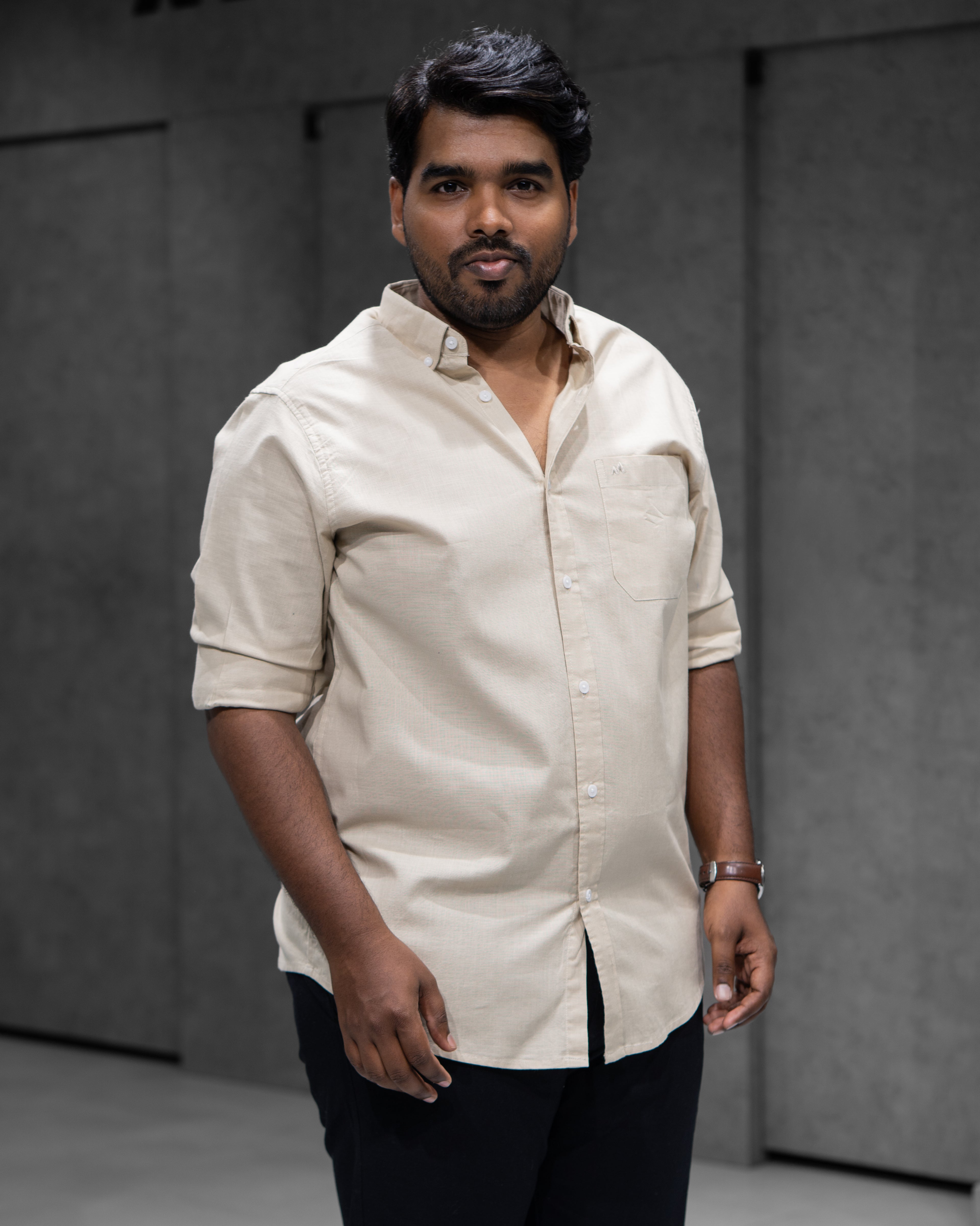 Menly Soft Ivory Cotton Linen Shirt - Menly Clothing