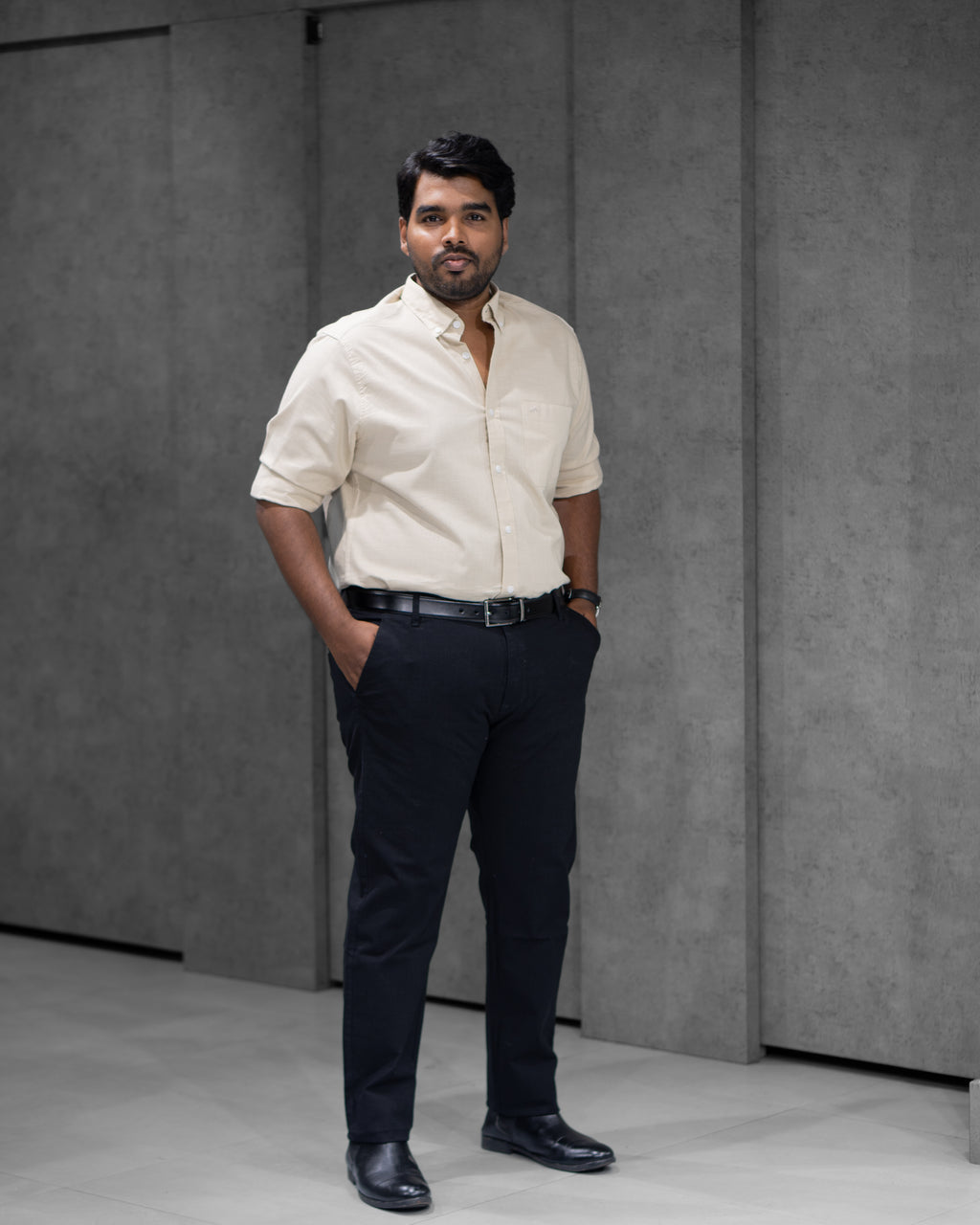Menly Sandstone Beige Cotton Linen Shirt - Menly Clothing