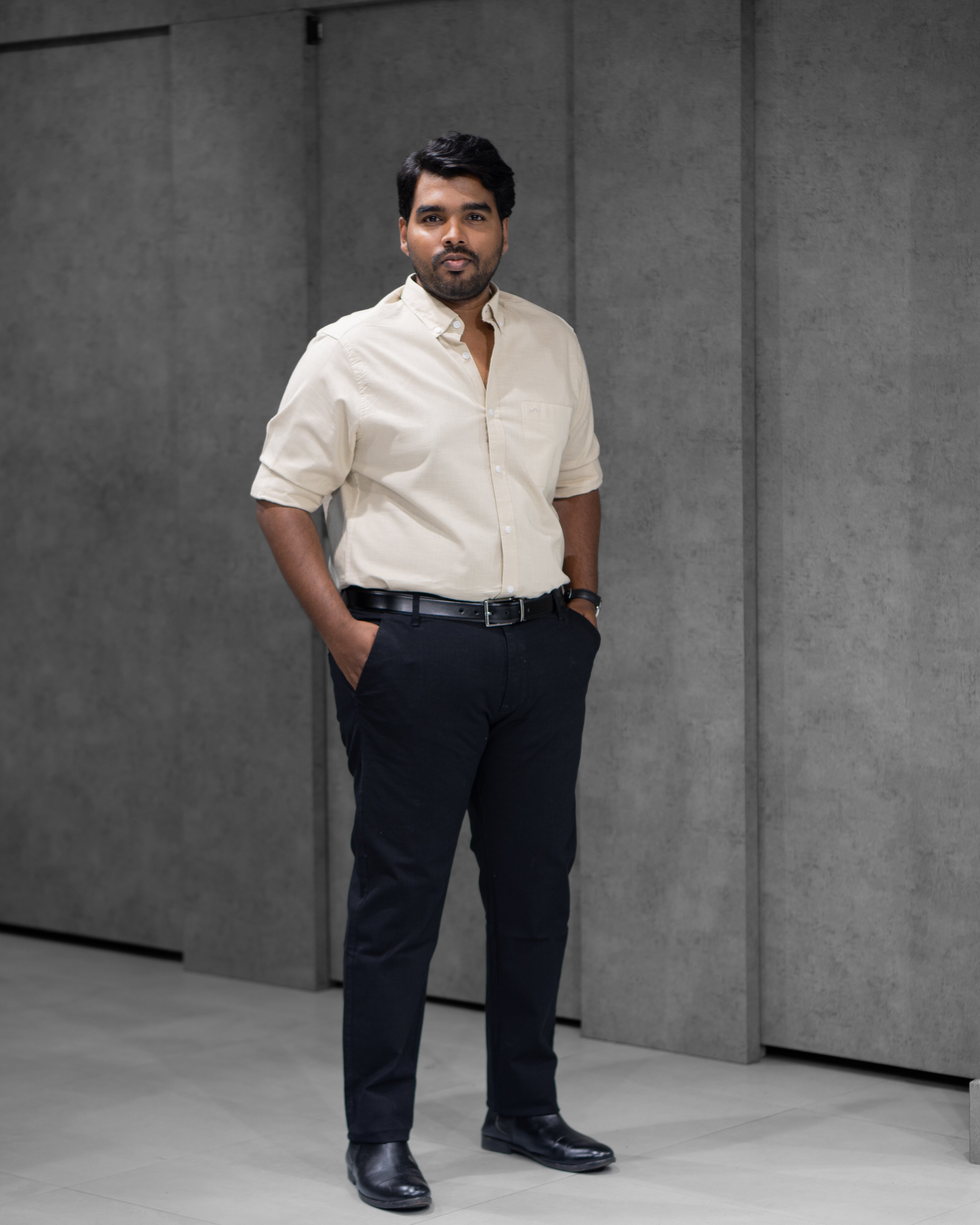 Menly Soft Ivory Cotton Linen Shirt - Menly Clothing