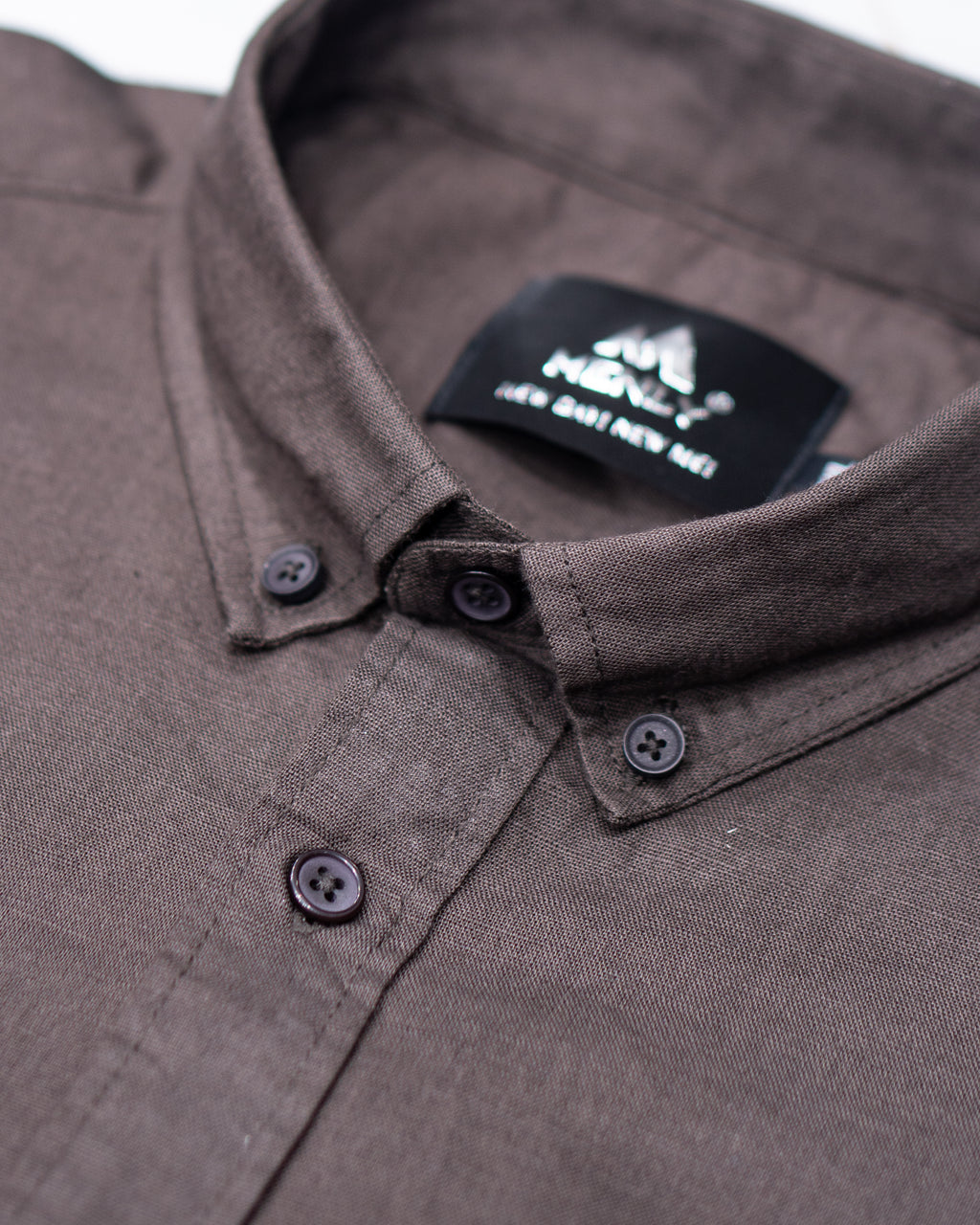 Menly Dark Brown Cotton Linen Shirt - Menly Clothing