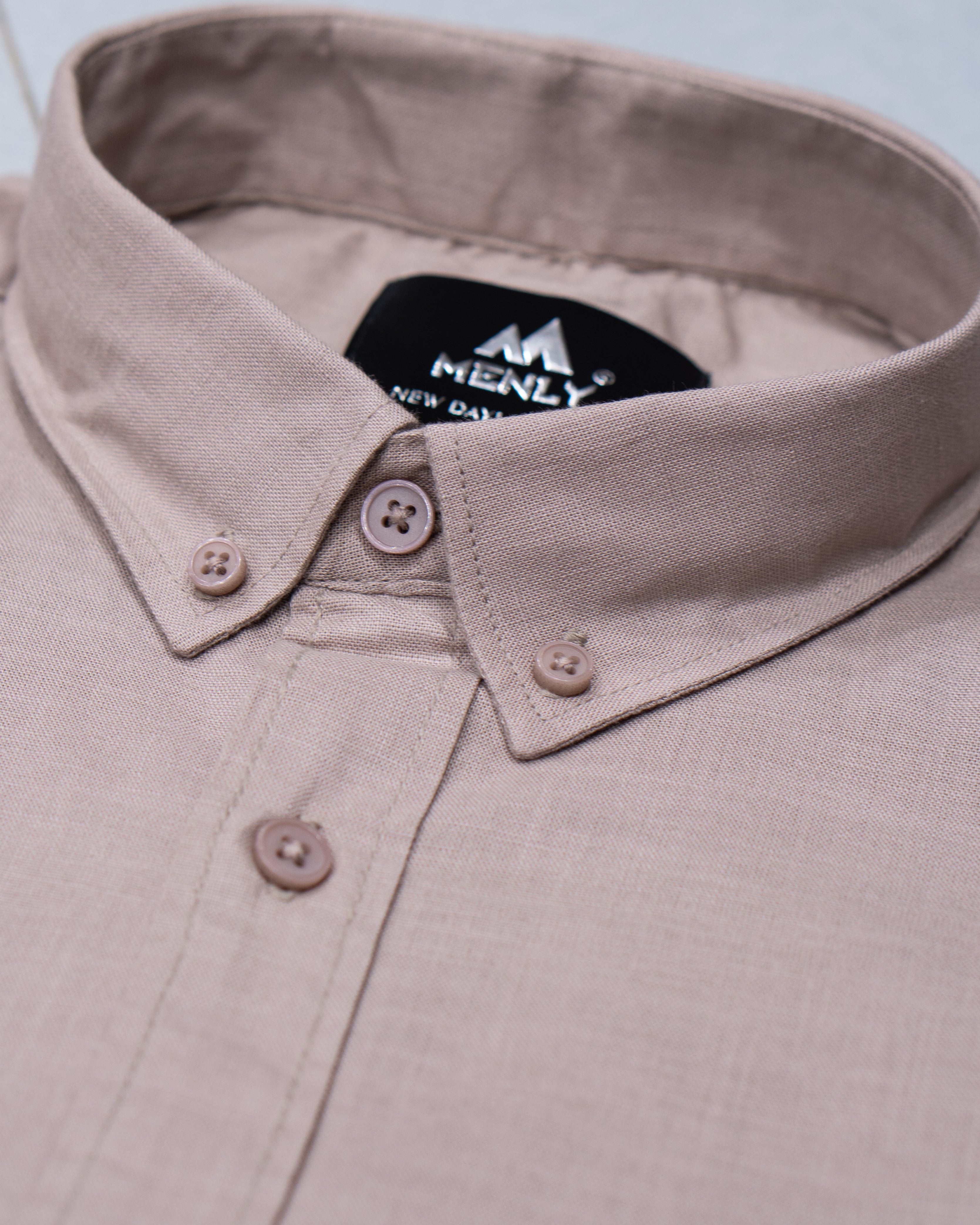 Menly Pebble Kakhi Cotton Linen Shirt - Menly Clothing