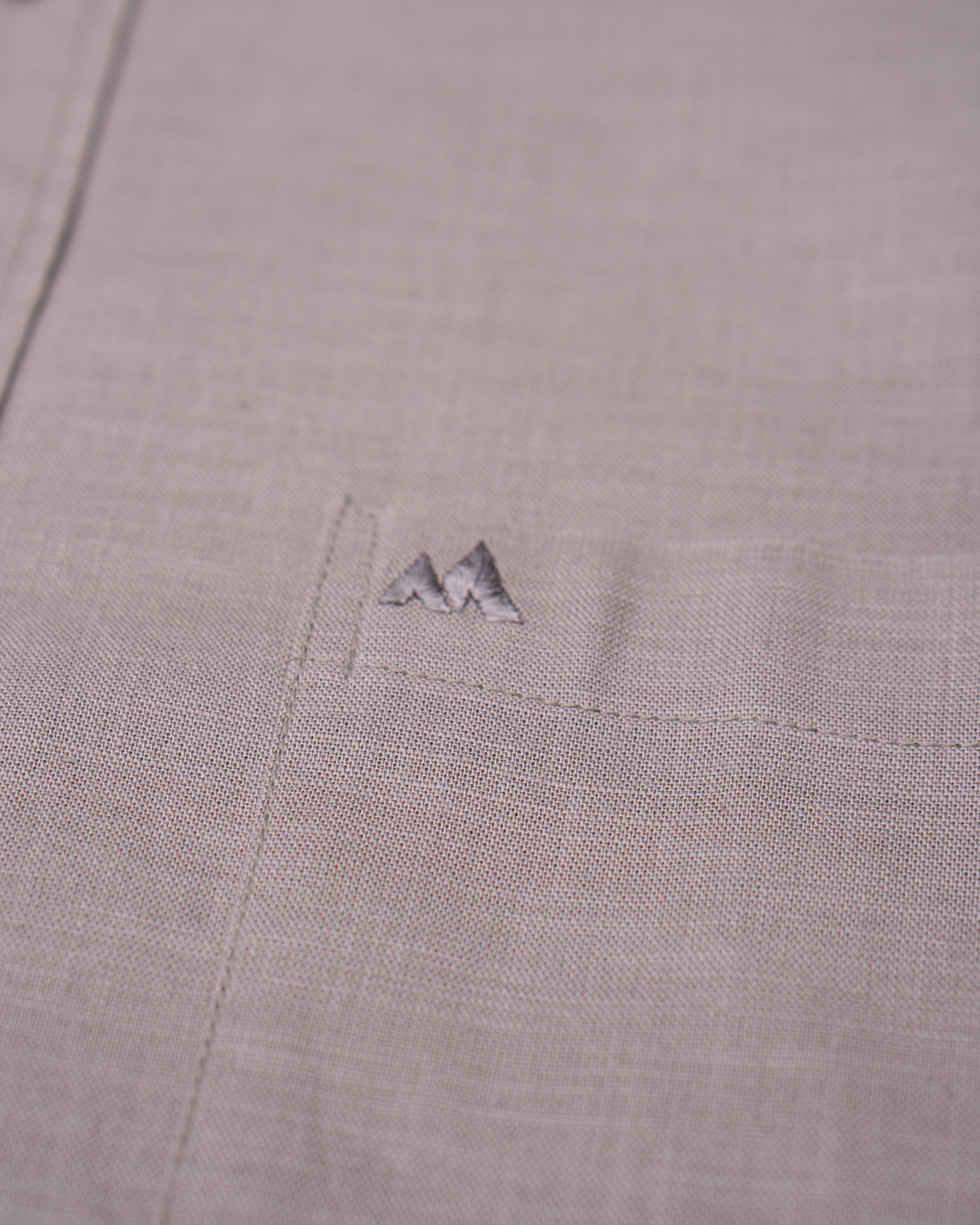 Menly Pebble Kakhi Cotton Linen Shirt - Menly Clothing