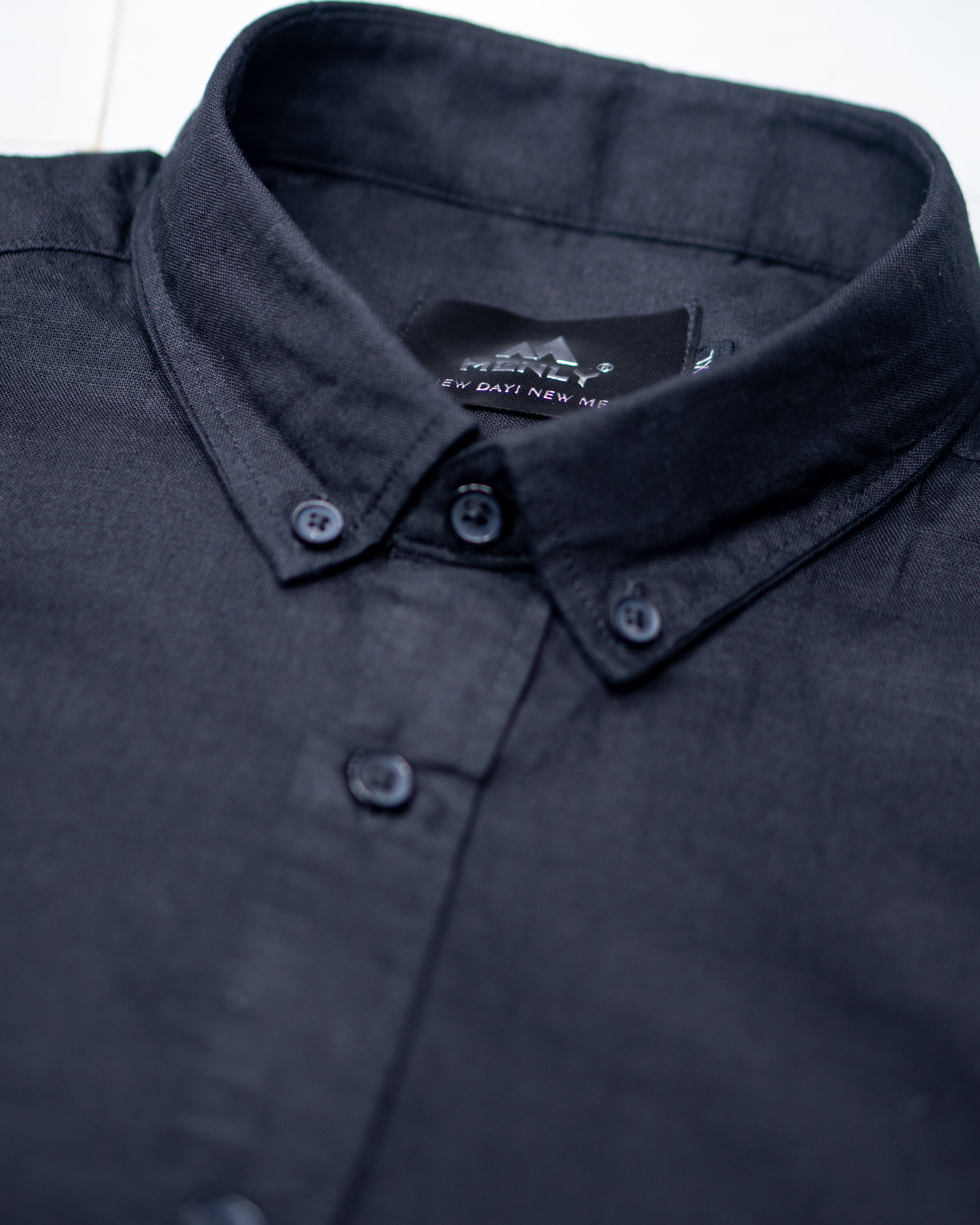 Menly Black Cotton Linen Shirt - Menly Clothing