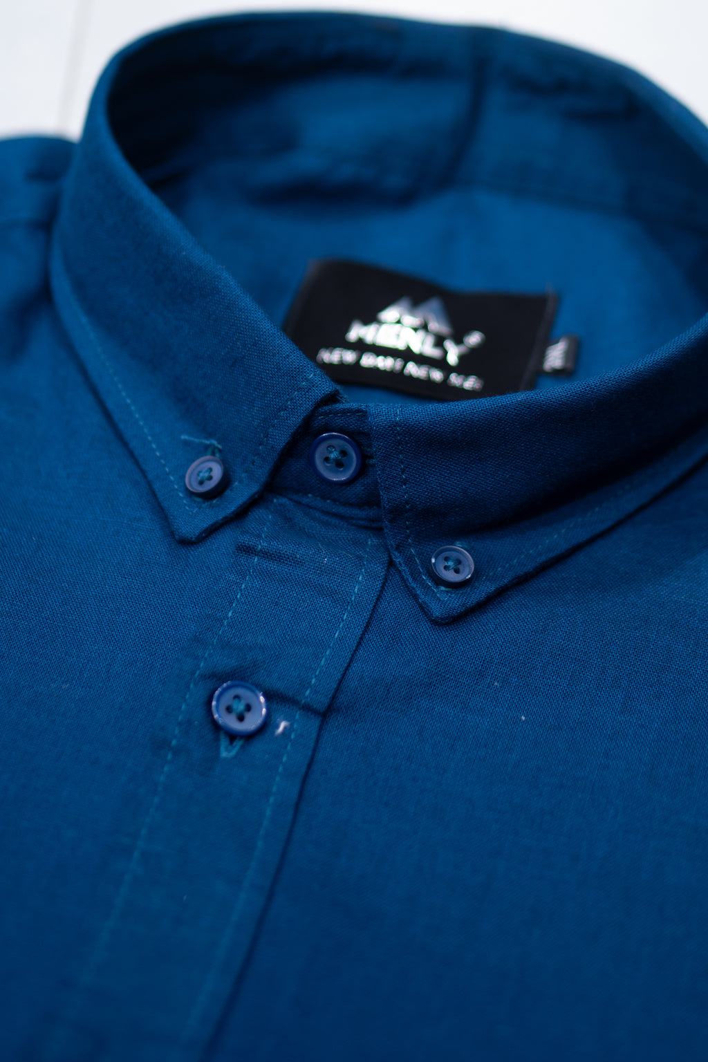 Menly Peacock Blue Cotton Linen Shirt - Menly Clothing