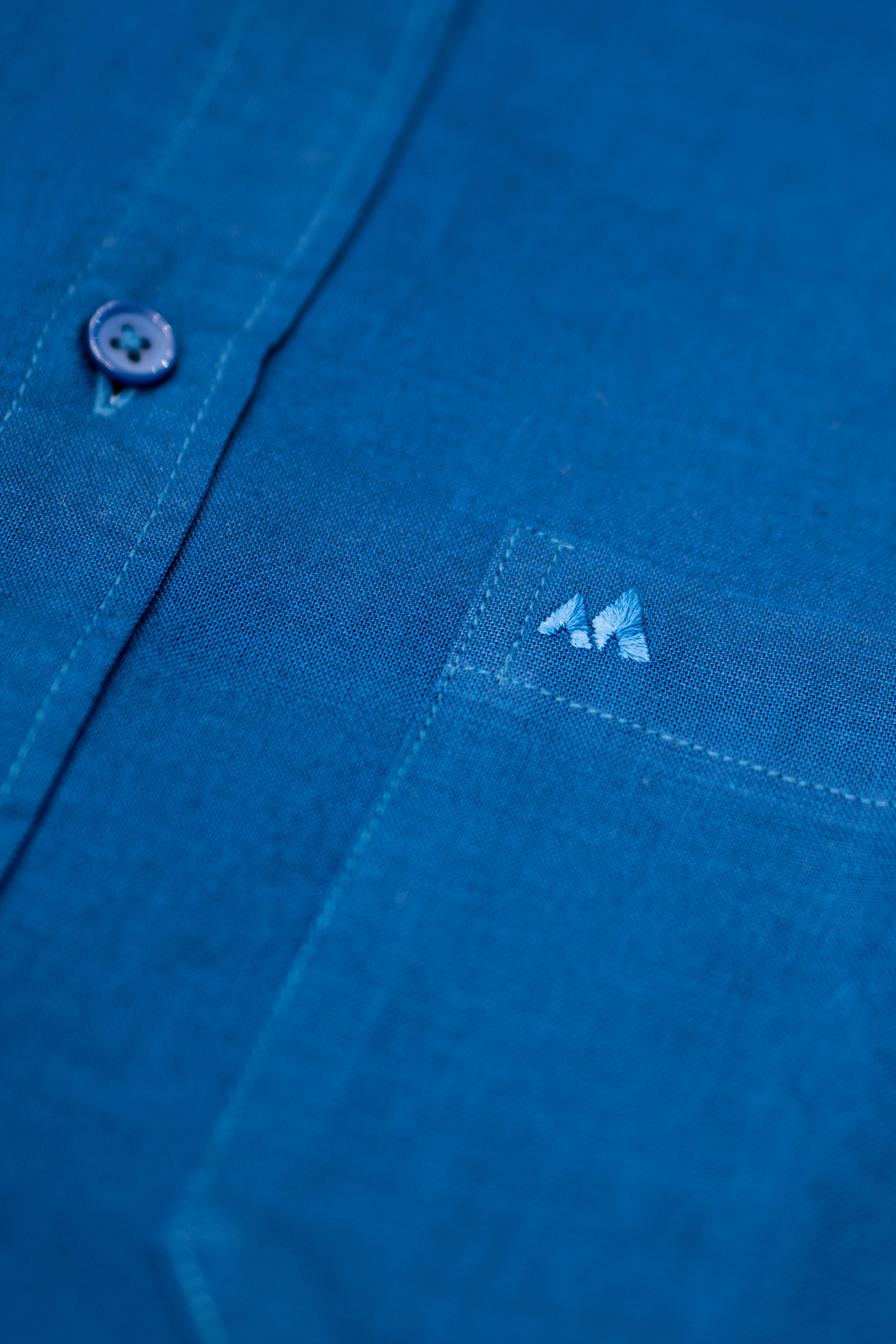 Menly Peacock Blue Cotton Linen Shirt - Menly Clothing