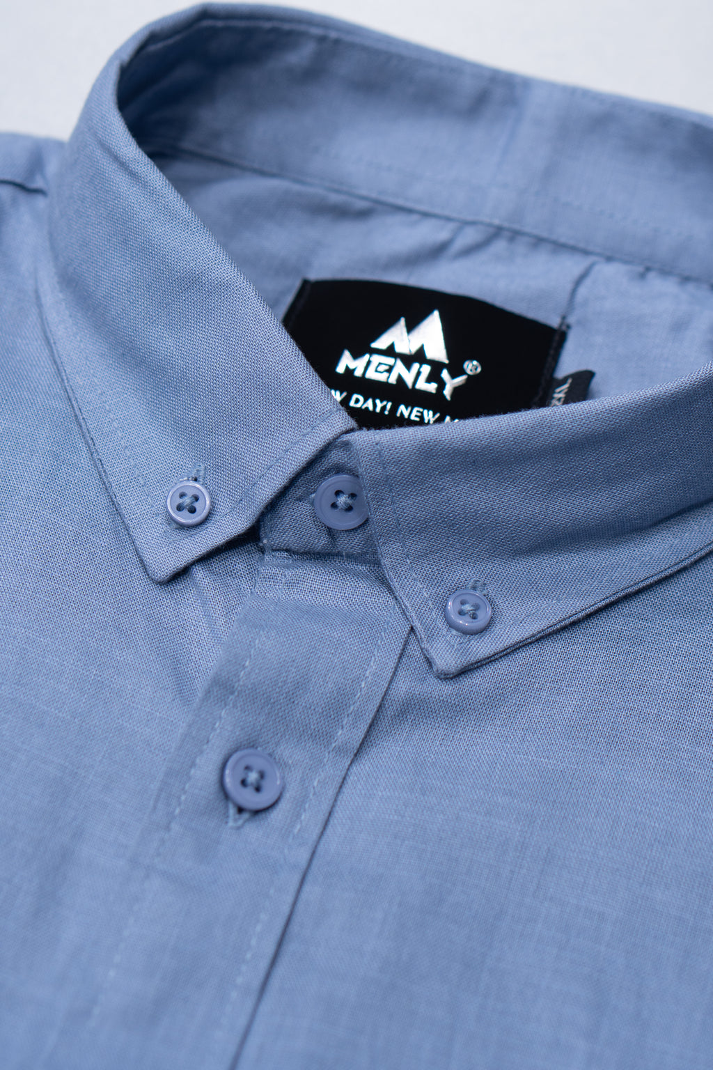 Menly Pale Blue Cotton Linen Shirt - Menly Clothing