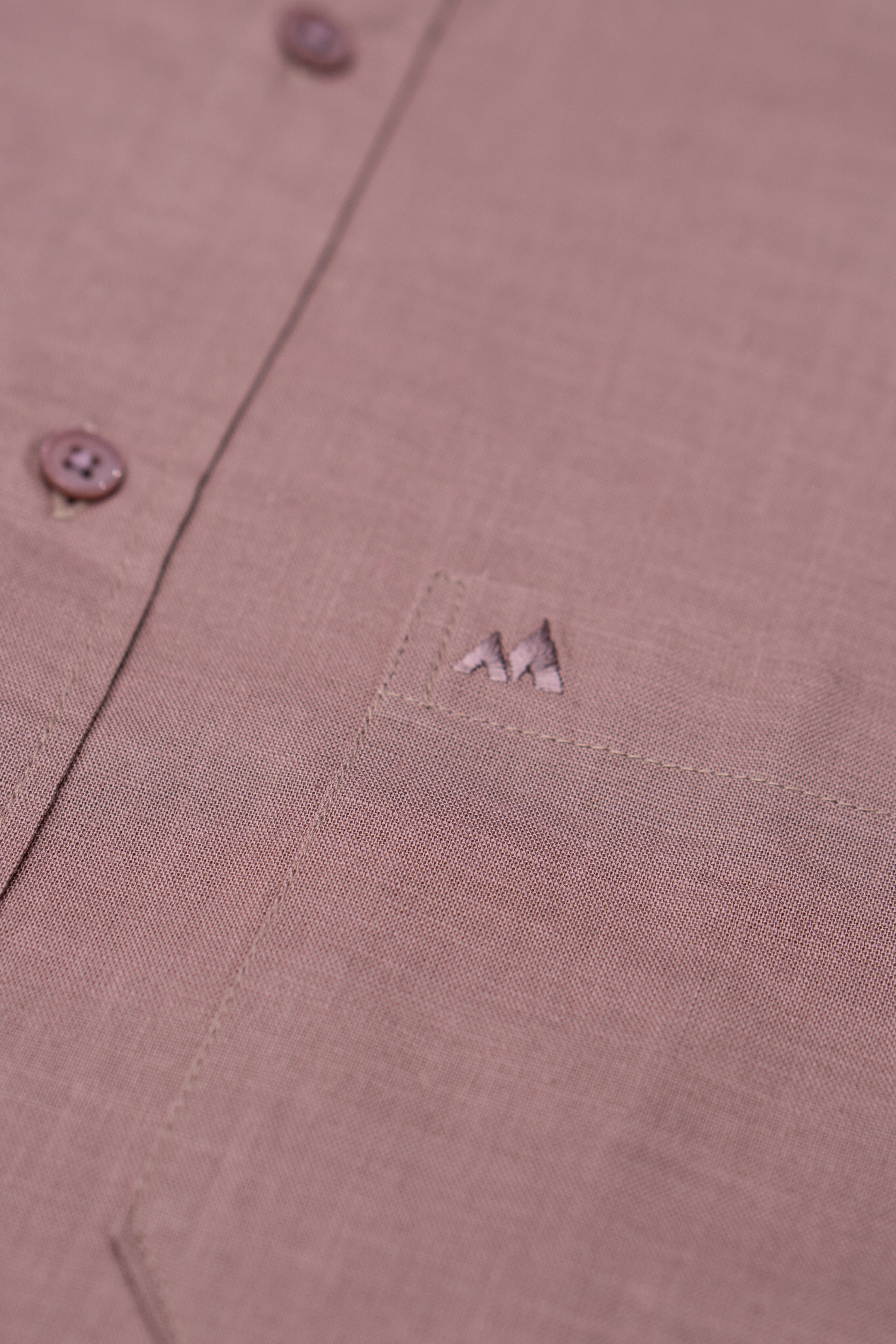 Menly Cocoa Brown Cotton Linen Shirt - Menly Clothing