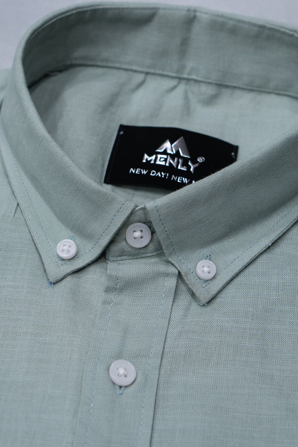 Menly Powder Green Cotton Linen Shirt - Menly Clothing
