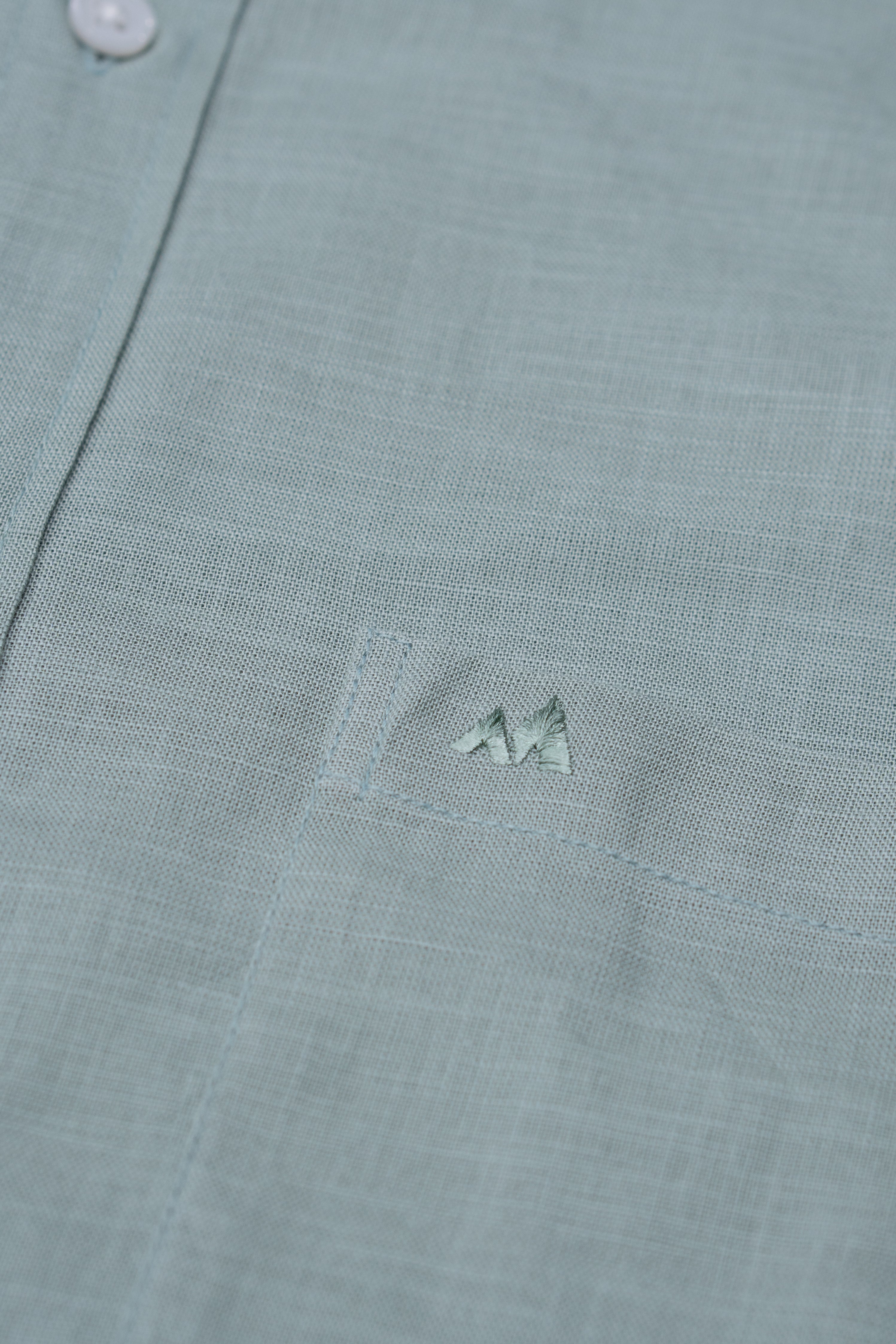 Menly Powder Green Cotton Linen Shirt - Menly Clothing