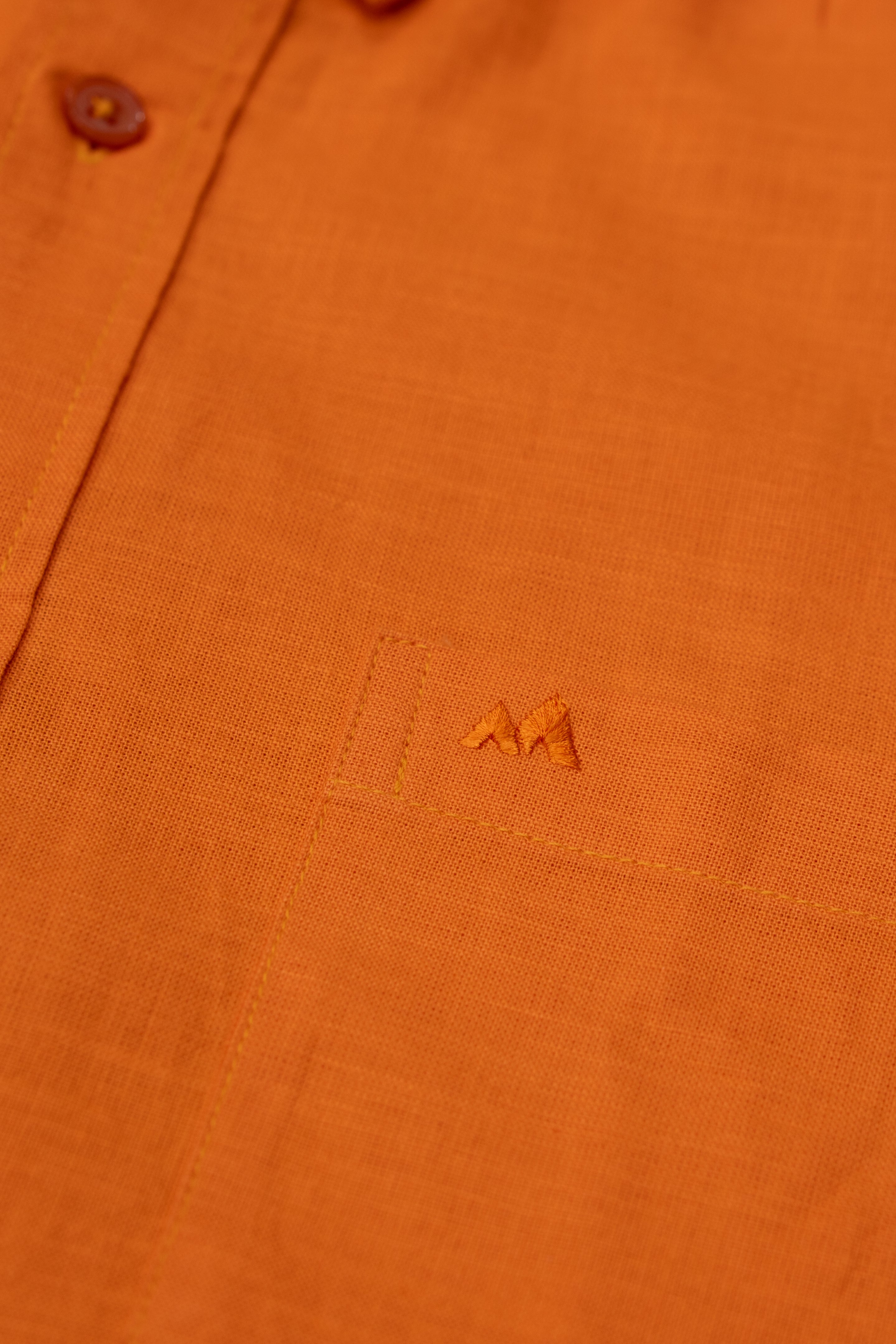Menly Bright Orange Cotton Linen Shirt & White Linen Pant Combo